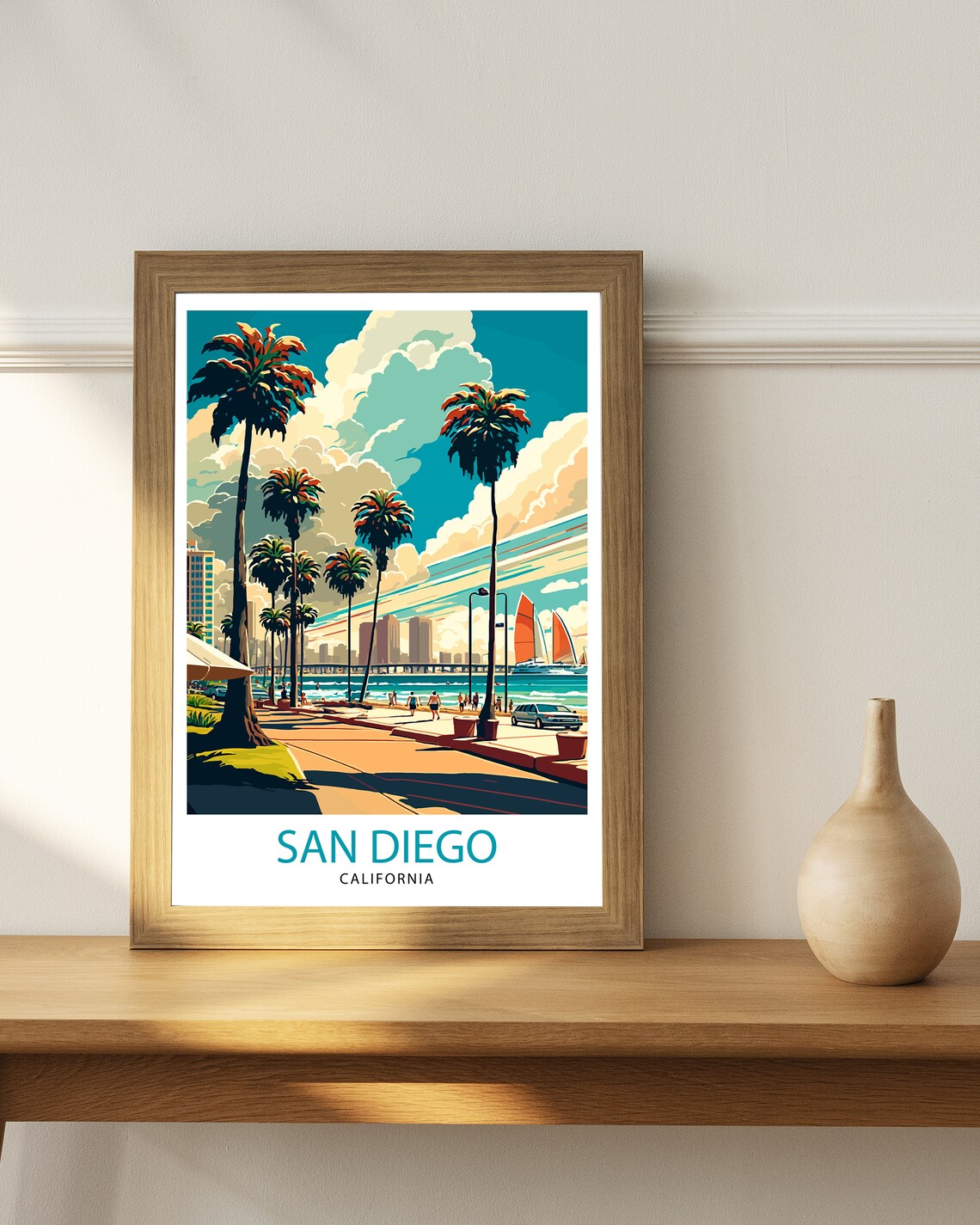 San Diego California Travel Poster, Wall Decor - Image 2