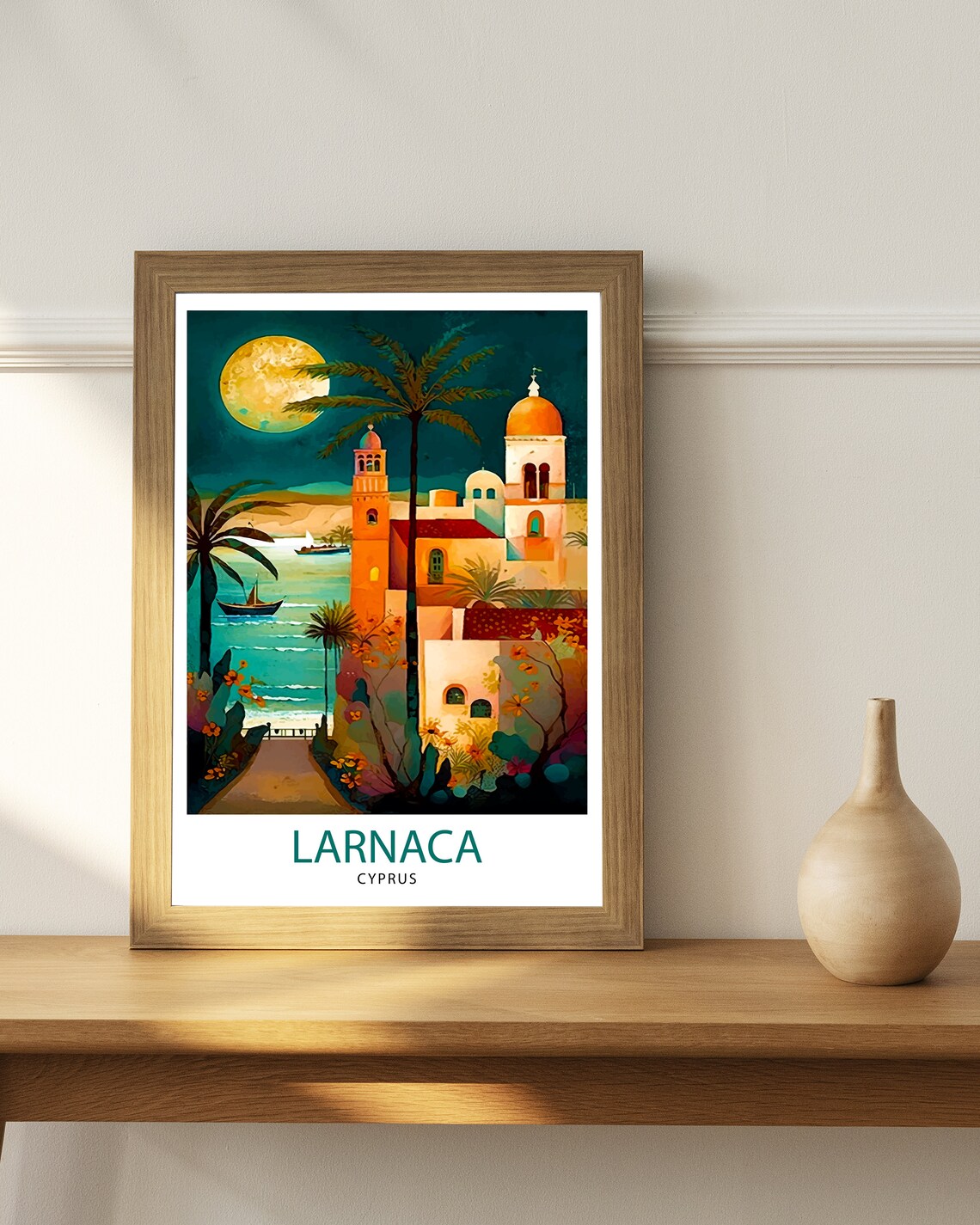 Larnaca Cyprus Travel Poster, Europe Wall Decor - Image 2