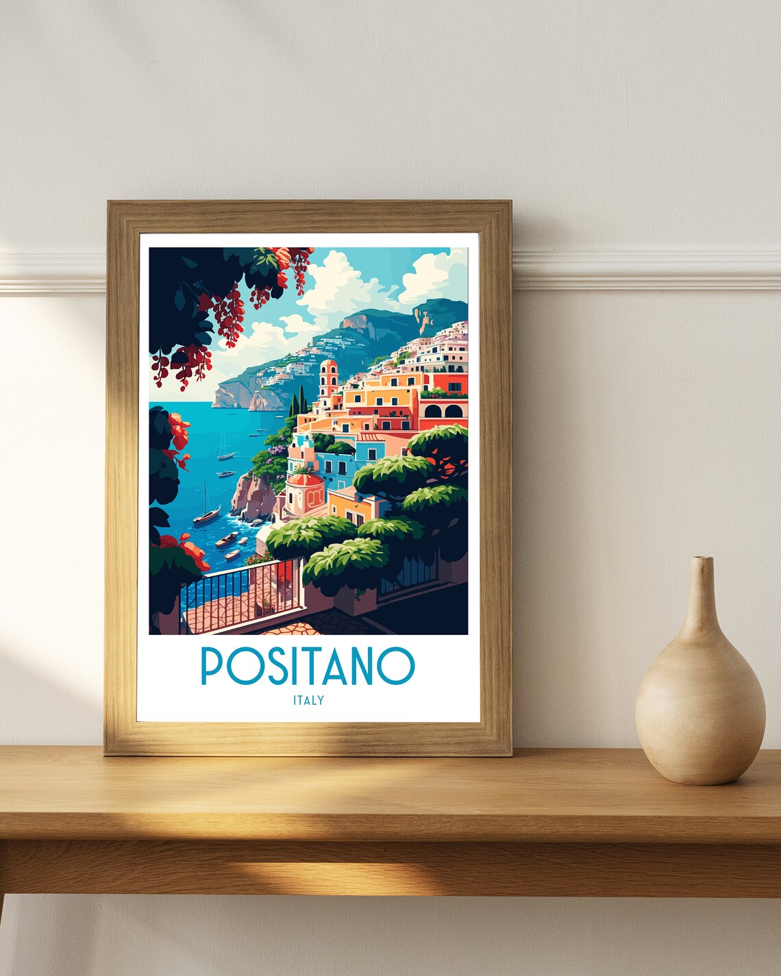 Positano Italy Travel Poster, Europe Wall Decor - Image 3