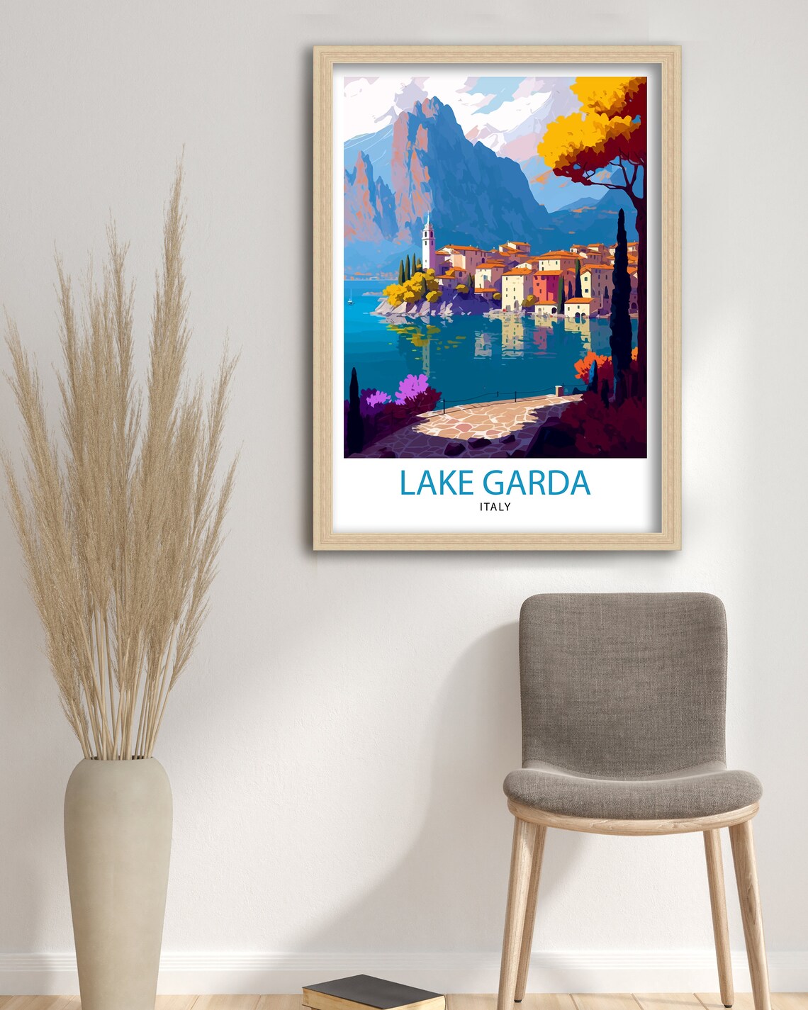 Lake Garda Italy Travel Poster, Home Decor Illustration - Image 3