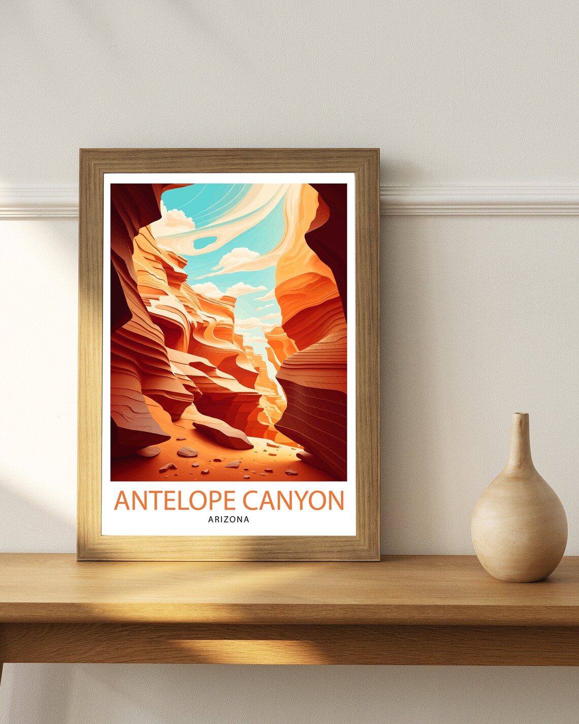 Antelope Canyon Arizona Travel Poster, Wall Art Decor - Image 2