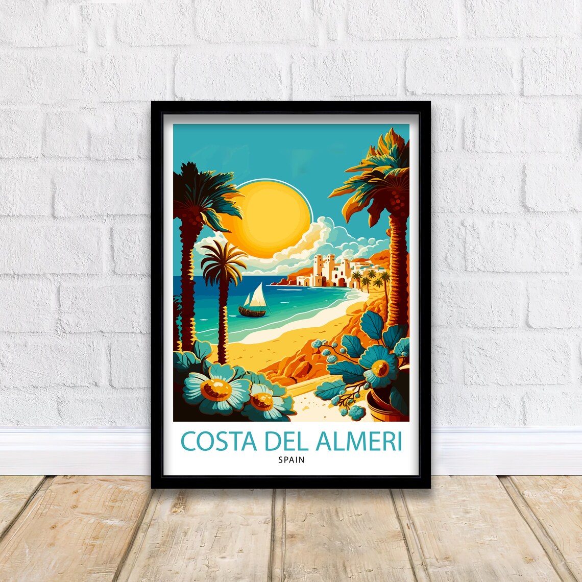 Costa Del Almeria Travel Poster, Spain Coastal Decor - Image 3