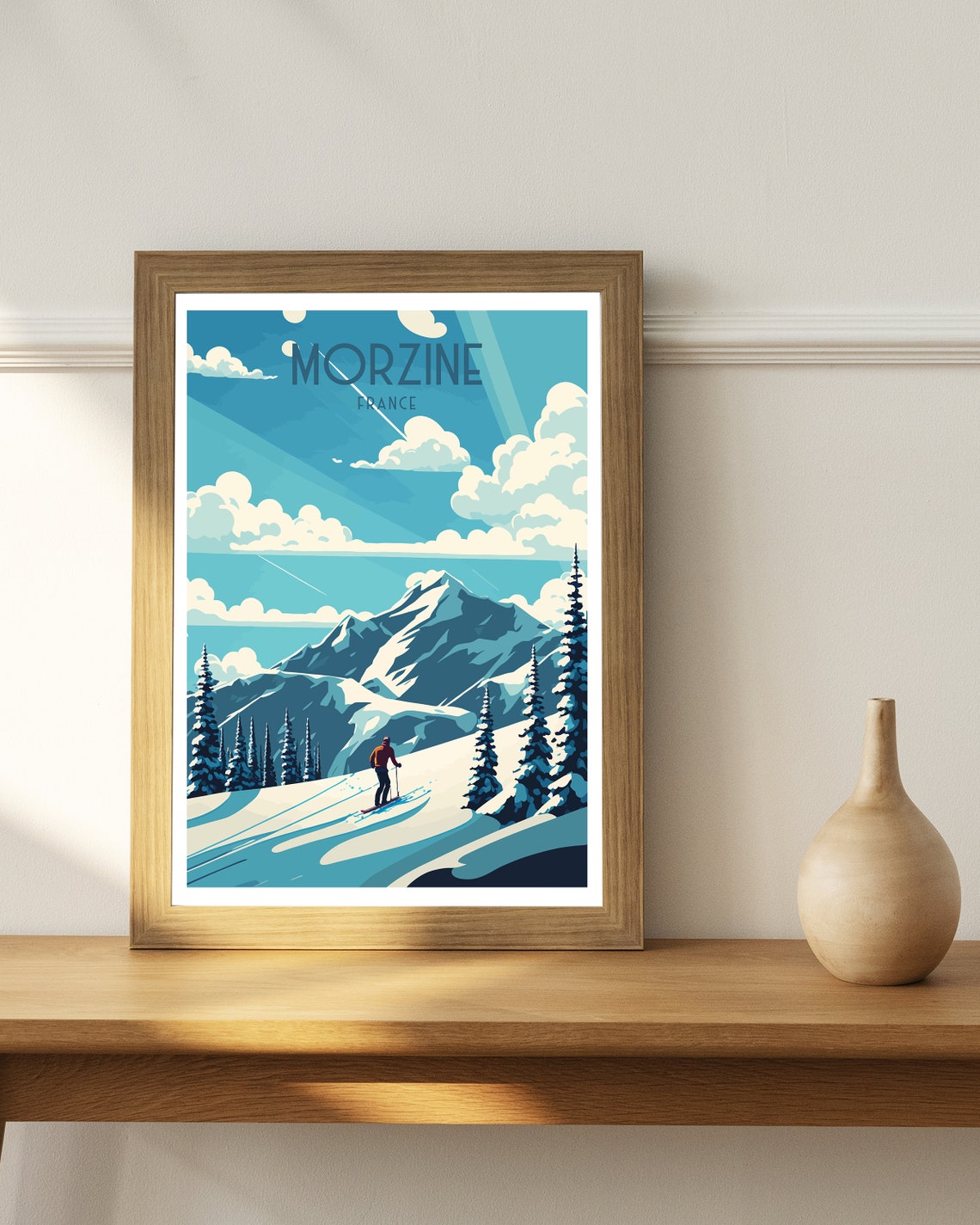 Morzine France Travel Print France Morzine Ski Poster Ski Resort Print Morzine France Wall Art Art Print - Image 3