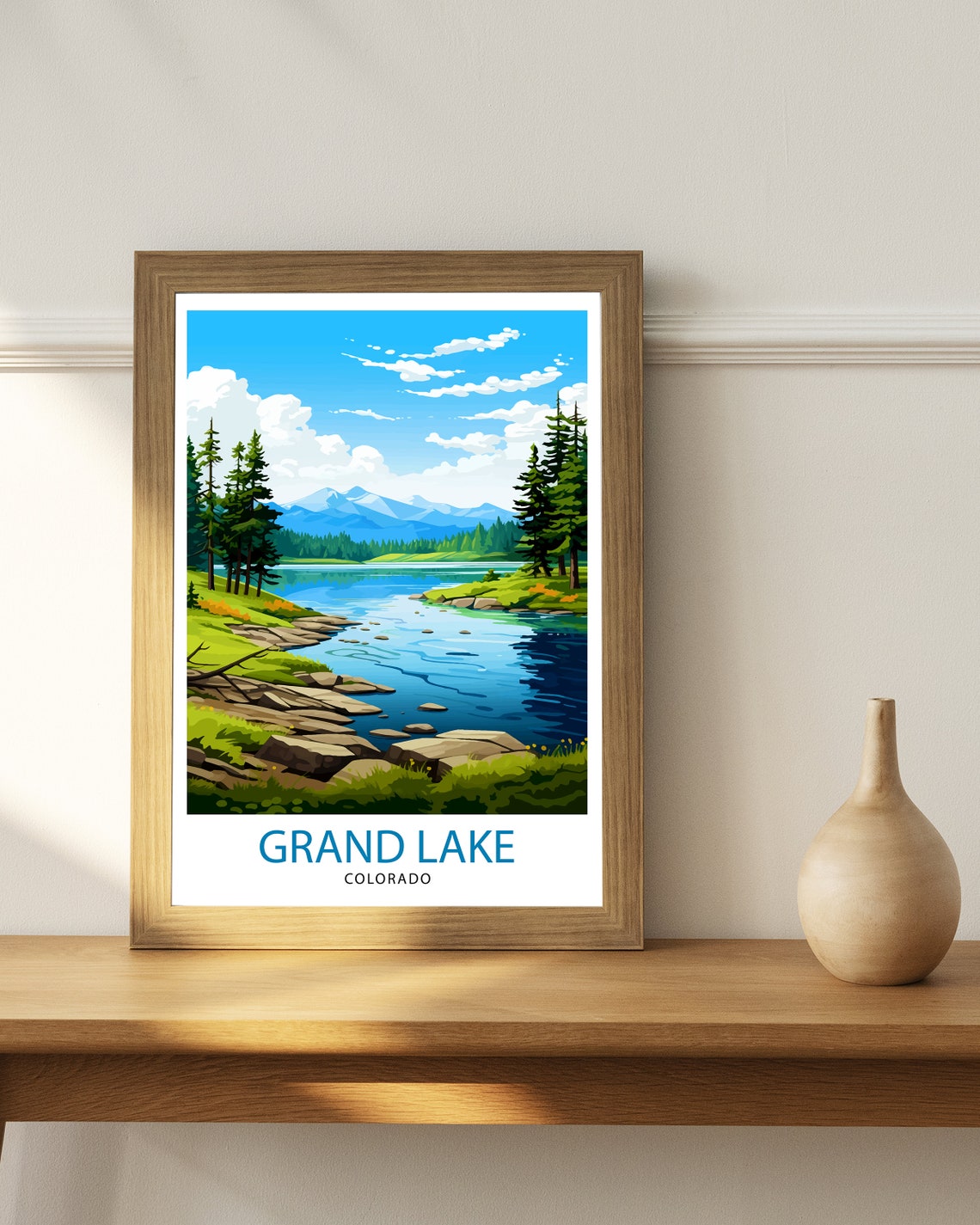 Grand Lake Colorado Travel Print Colorado Wall Decor Grand Lake Poster Rocky Mountain Travel Prints Colorado Art Print Grand Lake - Image 3