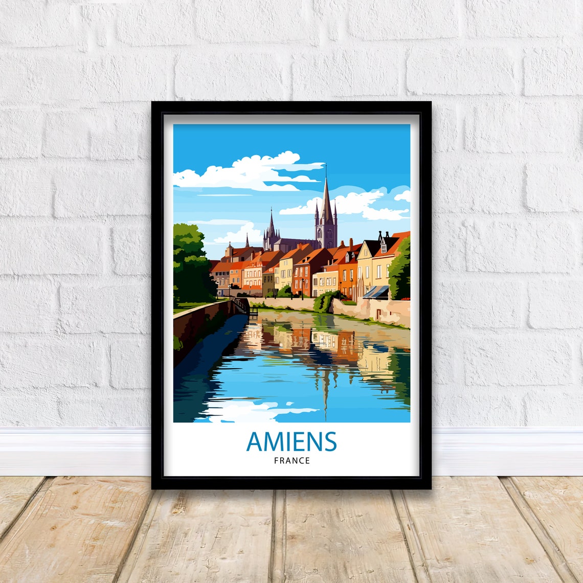 Amiens France Travel Print Amiens Wall Decor Amiens Poster France Travel Prints Amiens Art Print Amiens Illustration - Image 2
