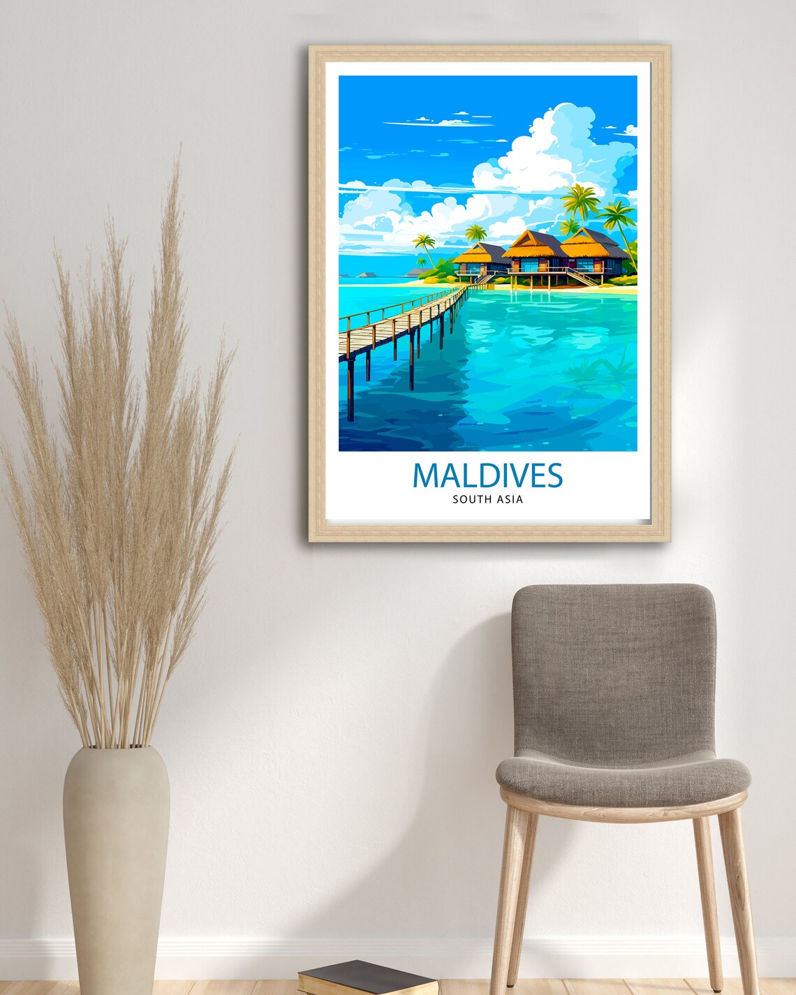 Maldives Travel Poster, Tropical Travel Print - Image 3