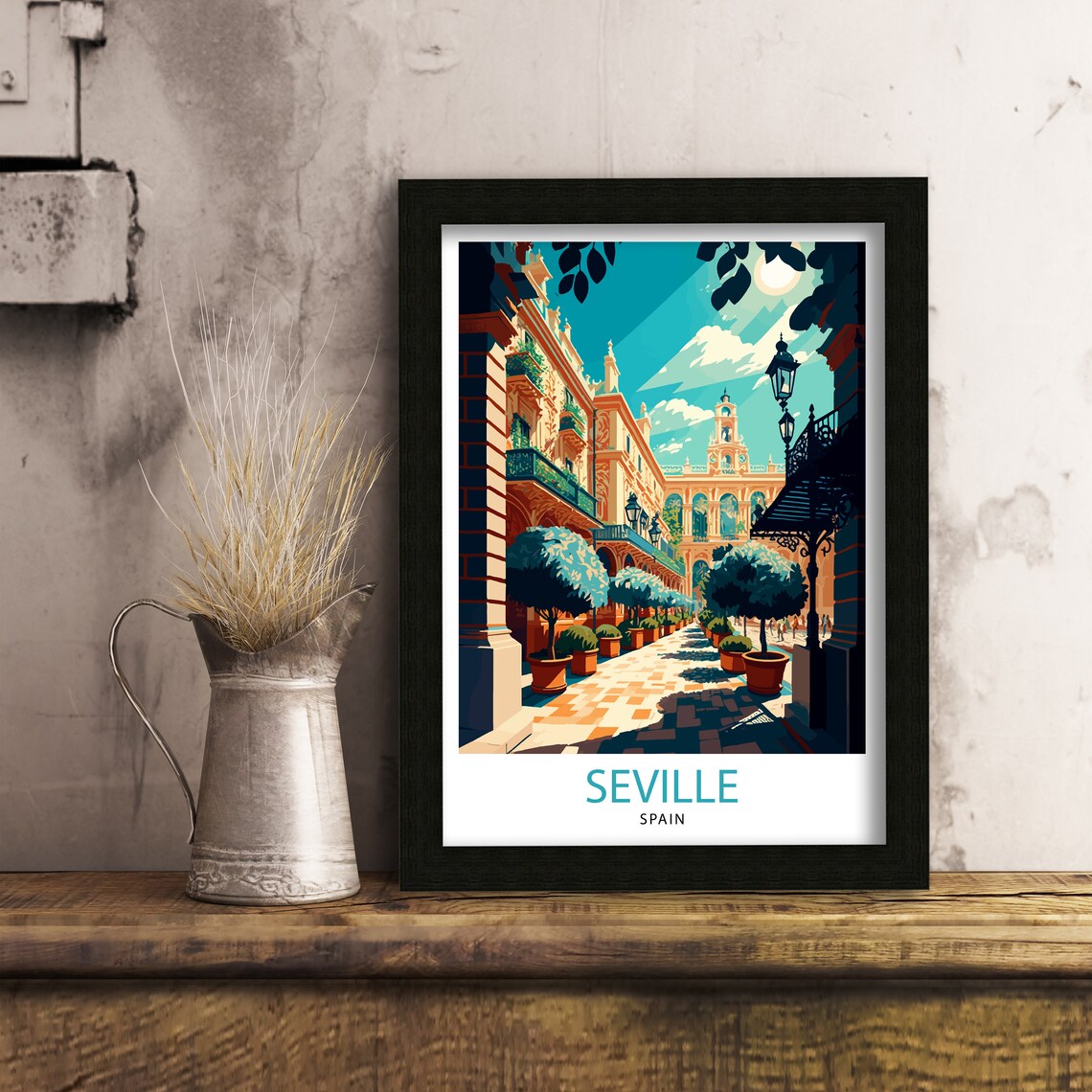 Seville Spain Travel Poster, Spain Illustration - Image 3
