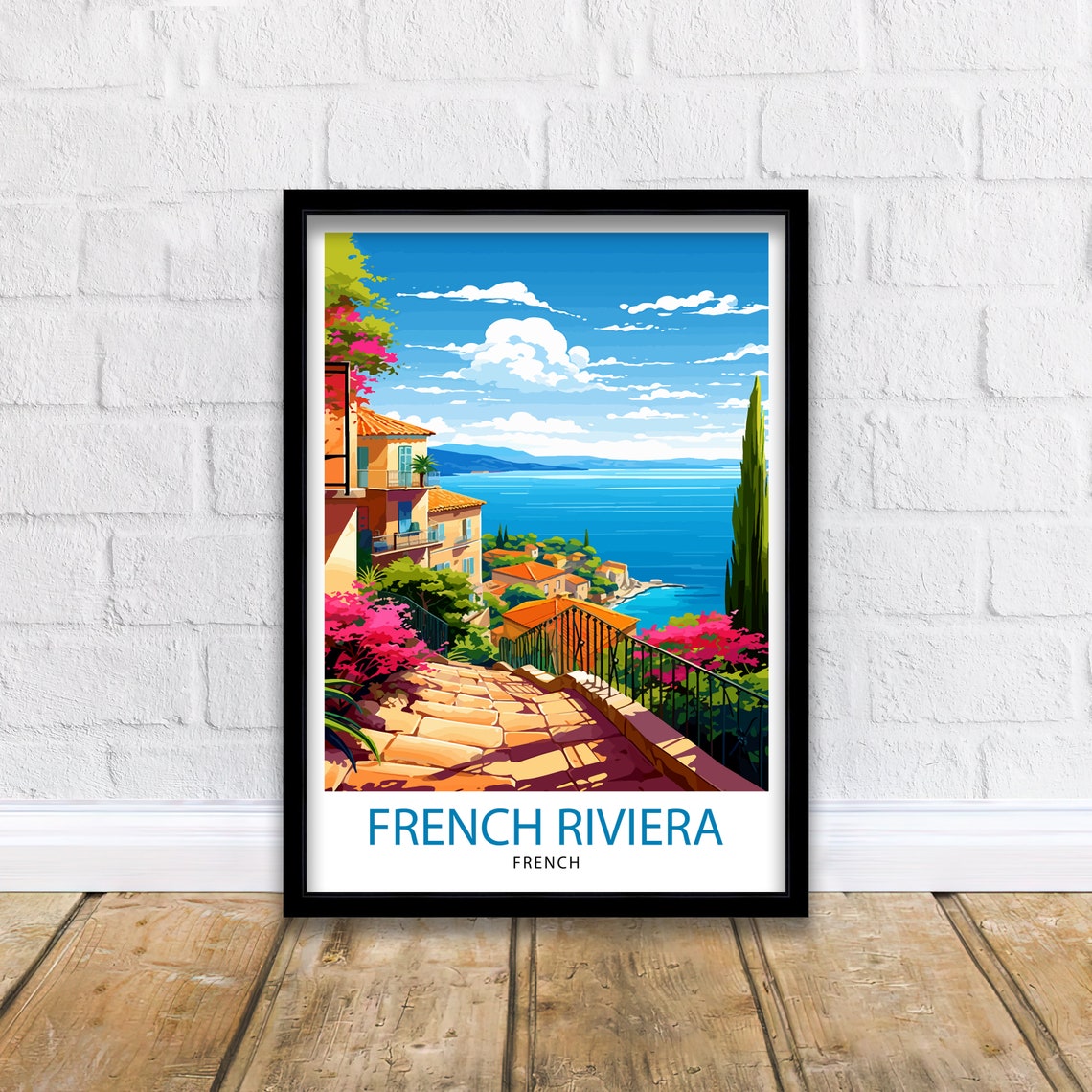 French Riviera Travel Print Riviera Wall Decor French Riviera Poster Mediterranean Travel Prints Riviera Art Print French Riviera