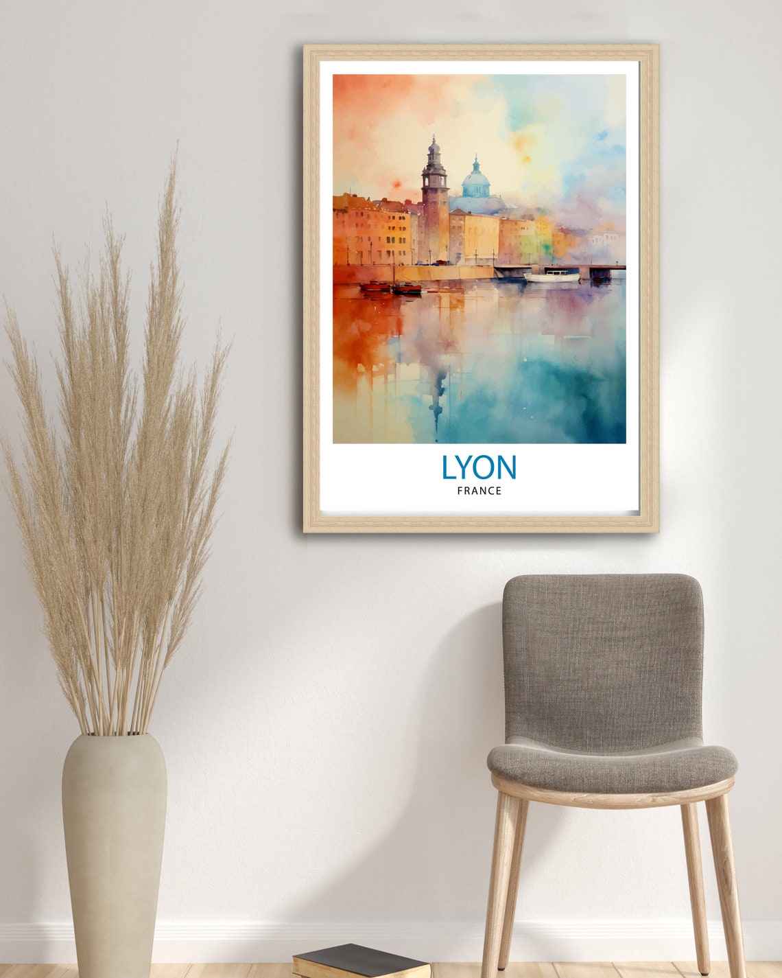 Lyon France Travel Print Lyon Wall Decor Lyon Poster France Travel Prints Lyon Art Print Lyon Illustration Lyon Wall Art France Print - Image 2