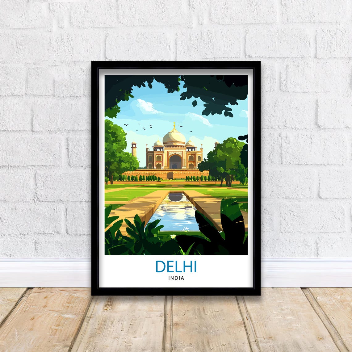 Delhi India Mughal Tomb Domed Mausoleum Reflecting Pool Poster