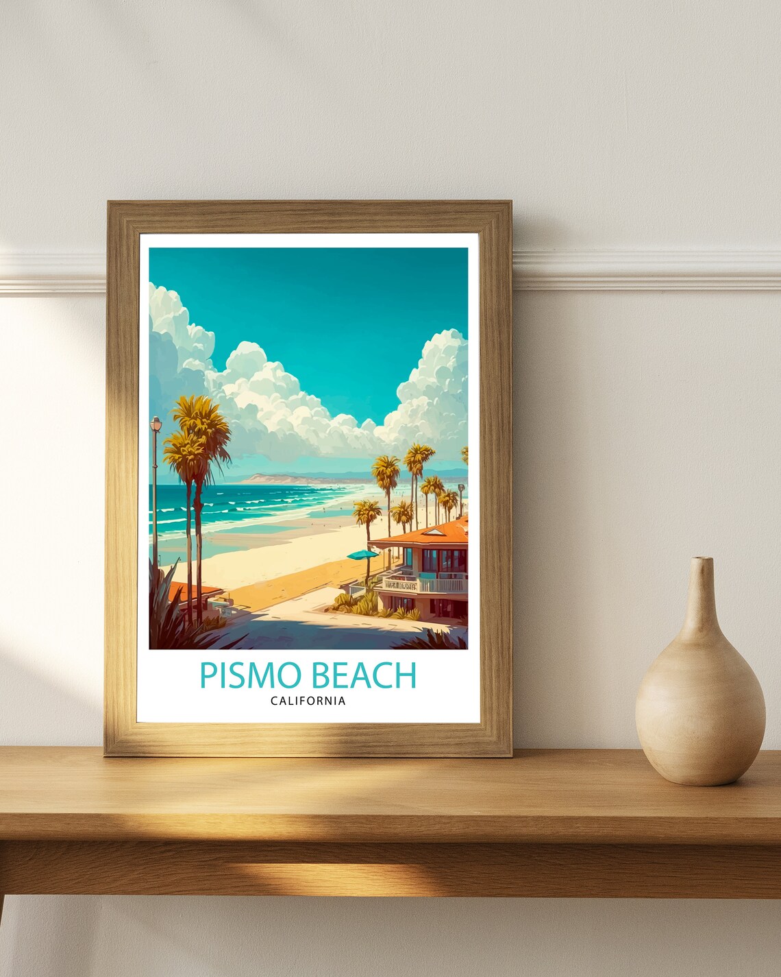 Pismo Beach California Travel Print Pismo Beach Wall Art Pismo Beach Home Decor California Coastal Art Travel Poster Gift - Image 2