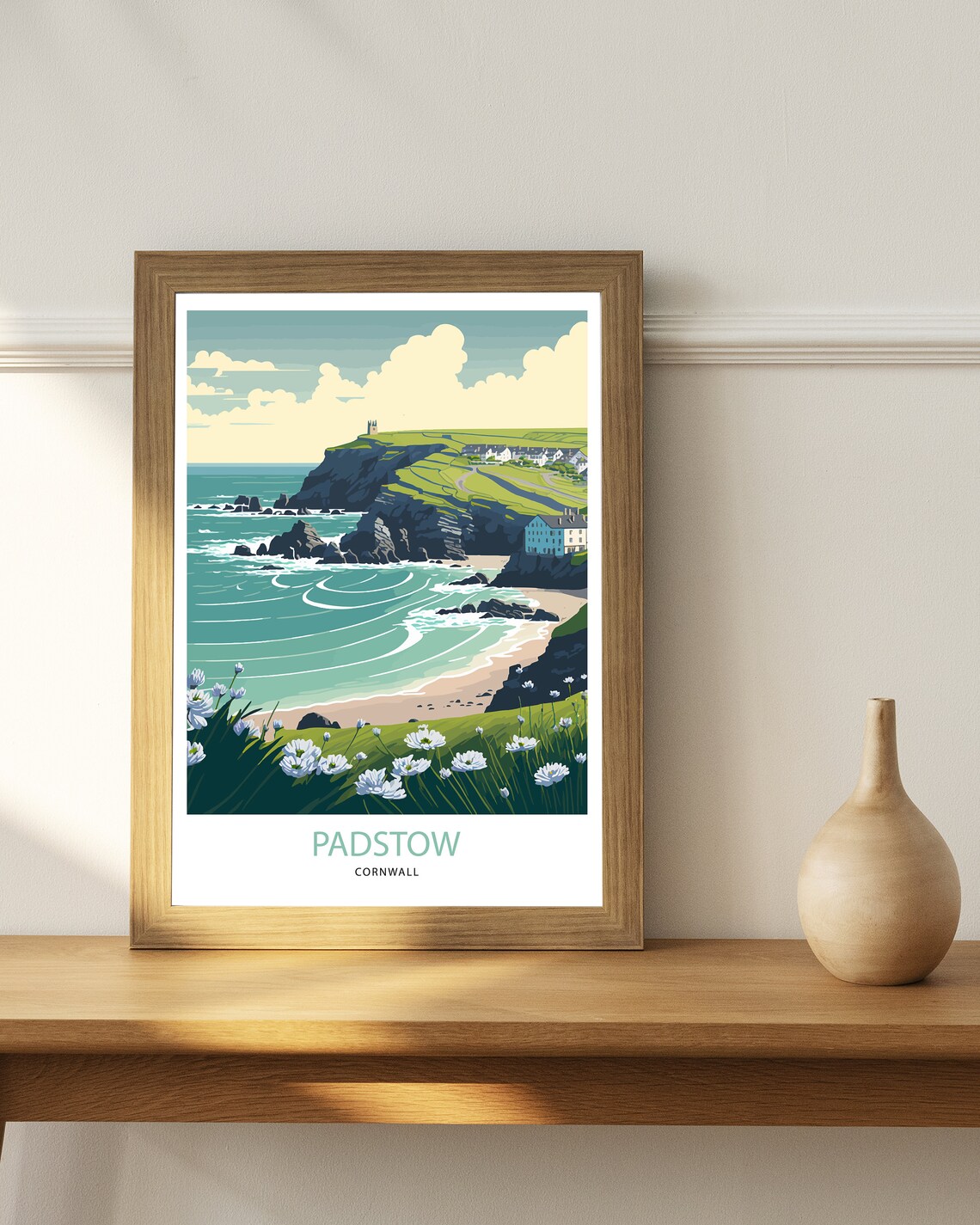 Padstow Travel Poster, Cornwall Coastal Town - Image 3