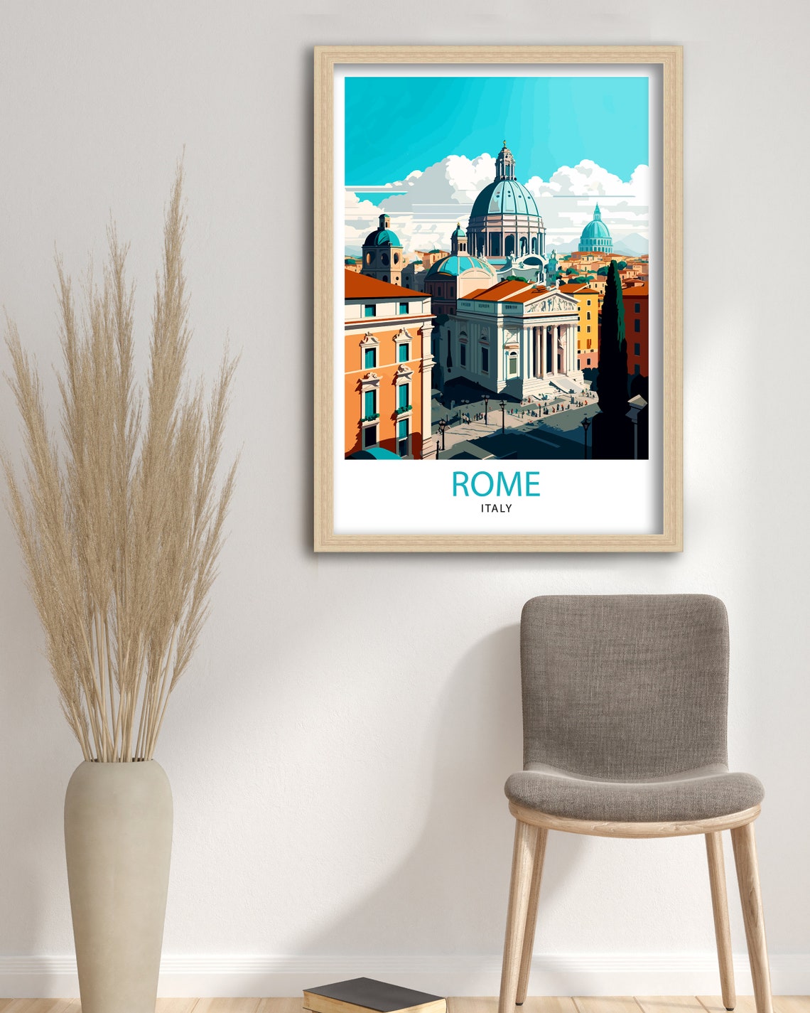 Rome Italy Travel Print Rome Wall Art Italy Travel Poster Rome Home Decor Italy Illustration Travel Gift For Rome Italy Wall Art - Image 3