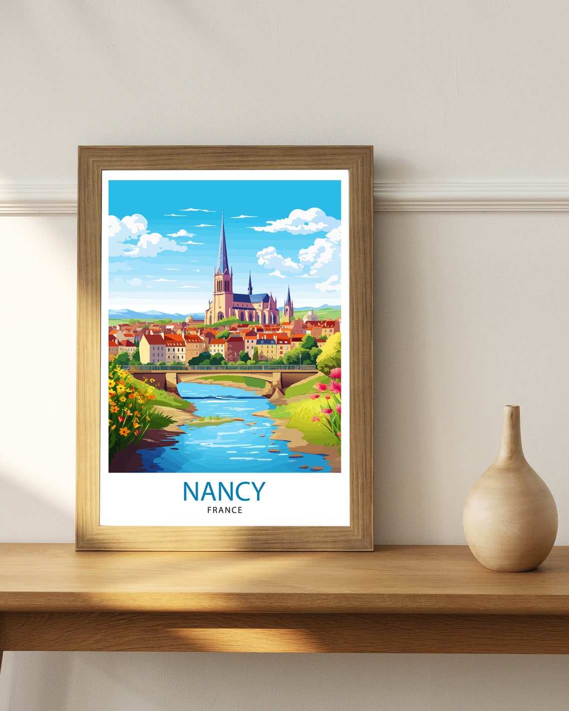 Nancy France Travel Print Nancy Wall Decor Nancy Poster France Travel Prints Nancy Art Print Nancy Illustration Nancy Wall Art France Print - Image 3