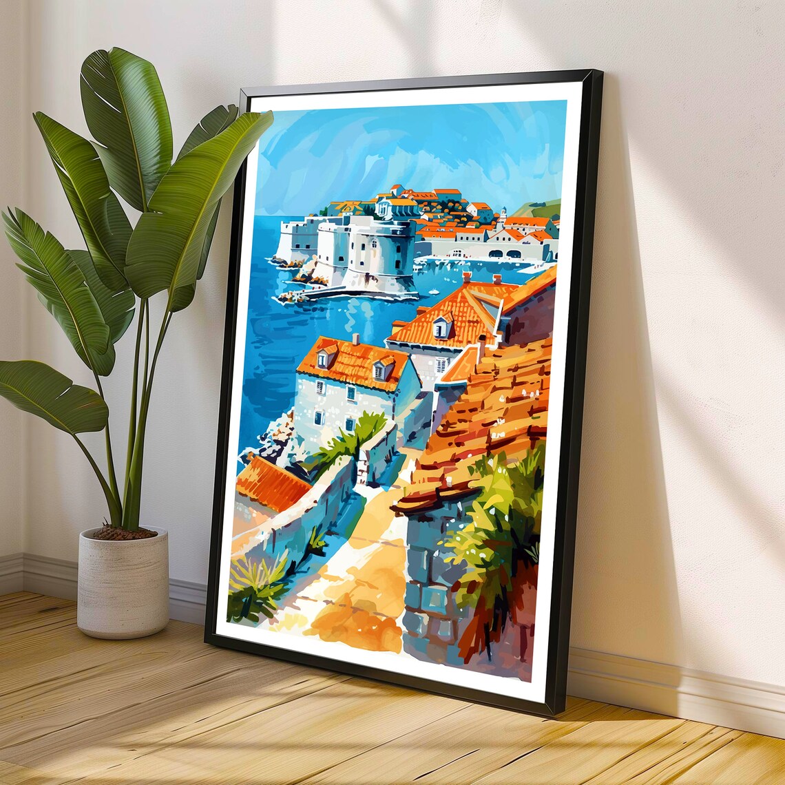 Dubrovnik Croatia Old Town City Walls Seafront Travel Poster - Image 2