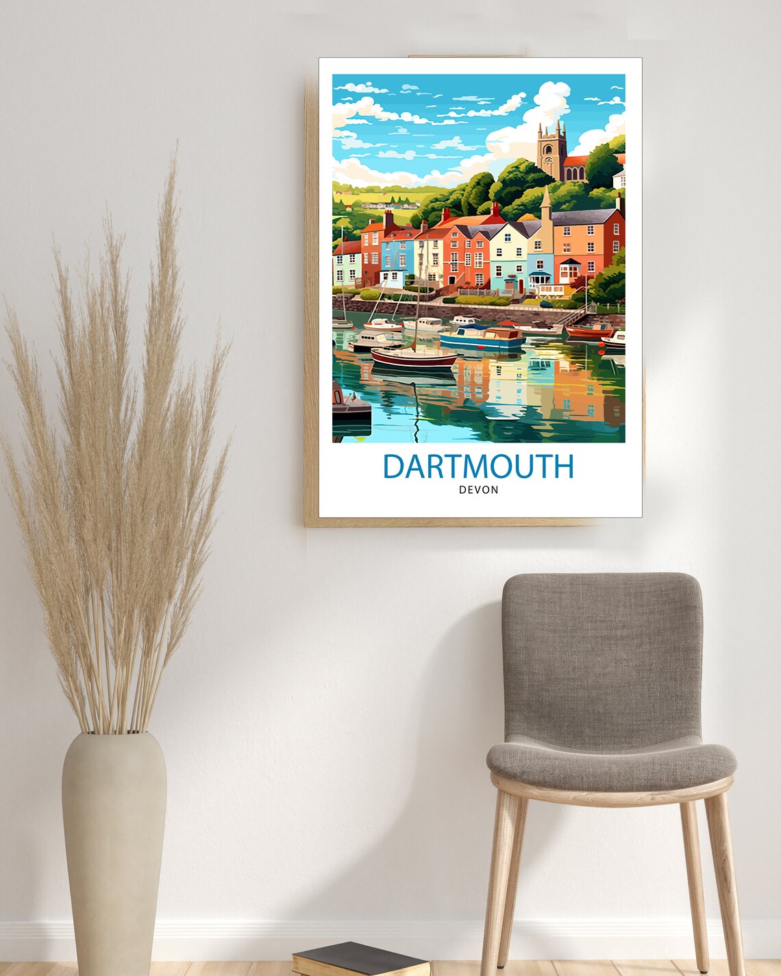 Dartmouth Harbour Travel Poster, UK Wall Decor - Image 3