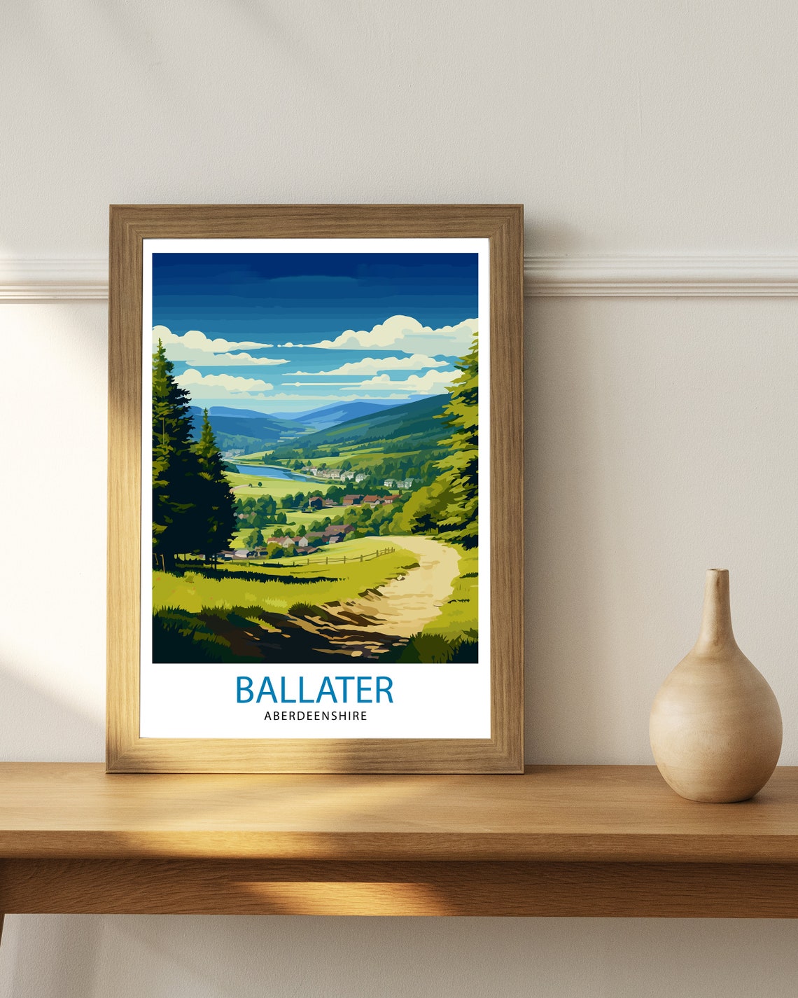 Ballater Aberdeenshire Travel Print Ballater Wall Decor Ballater Poster Aberdeenshire Travel Prints Ballater Art Print Ballater Illustration - Image 2