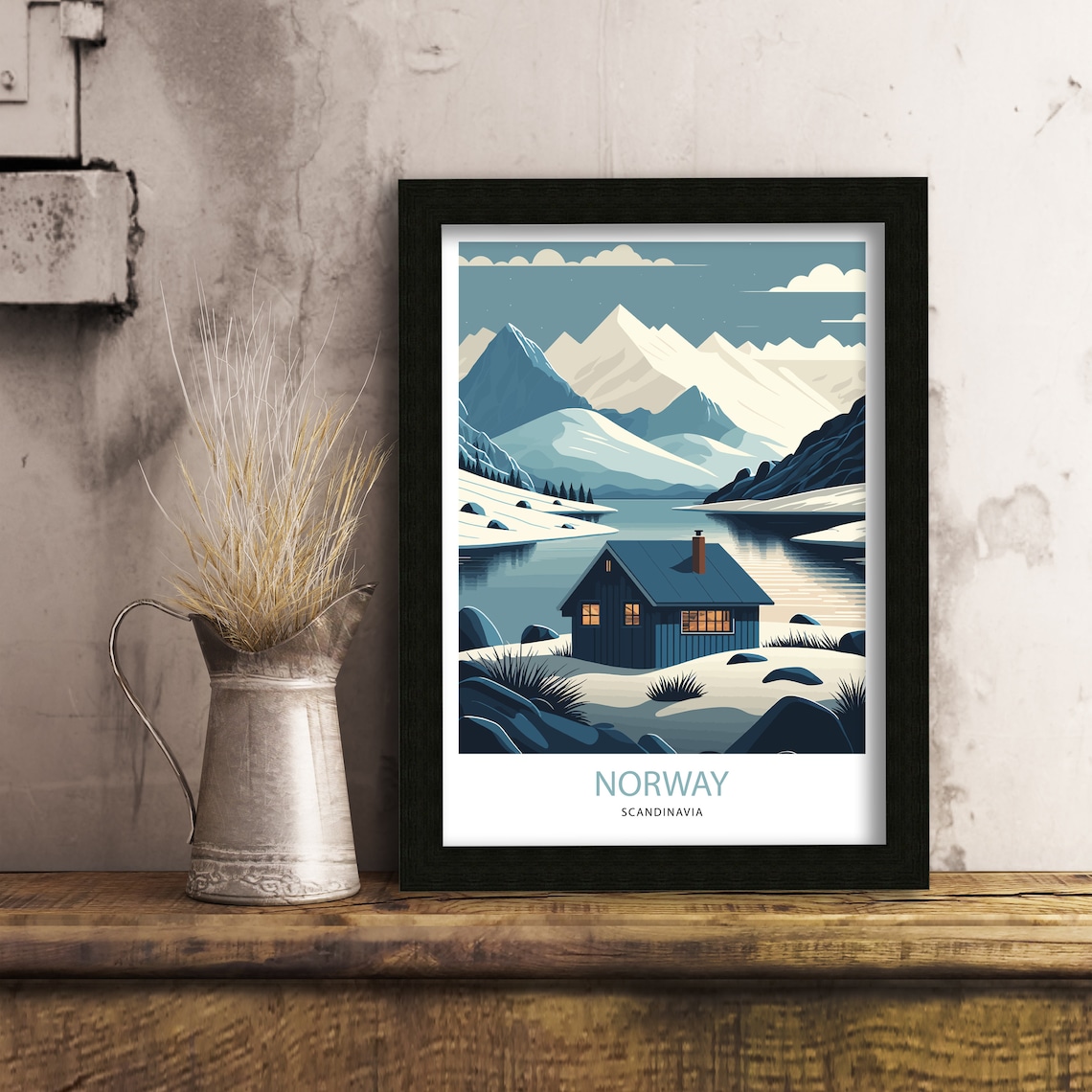 Norway Travel Poster, Scandinavian Retro Art Print - Image 2