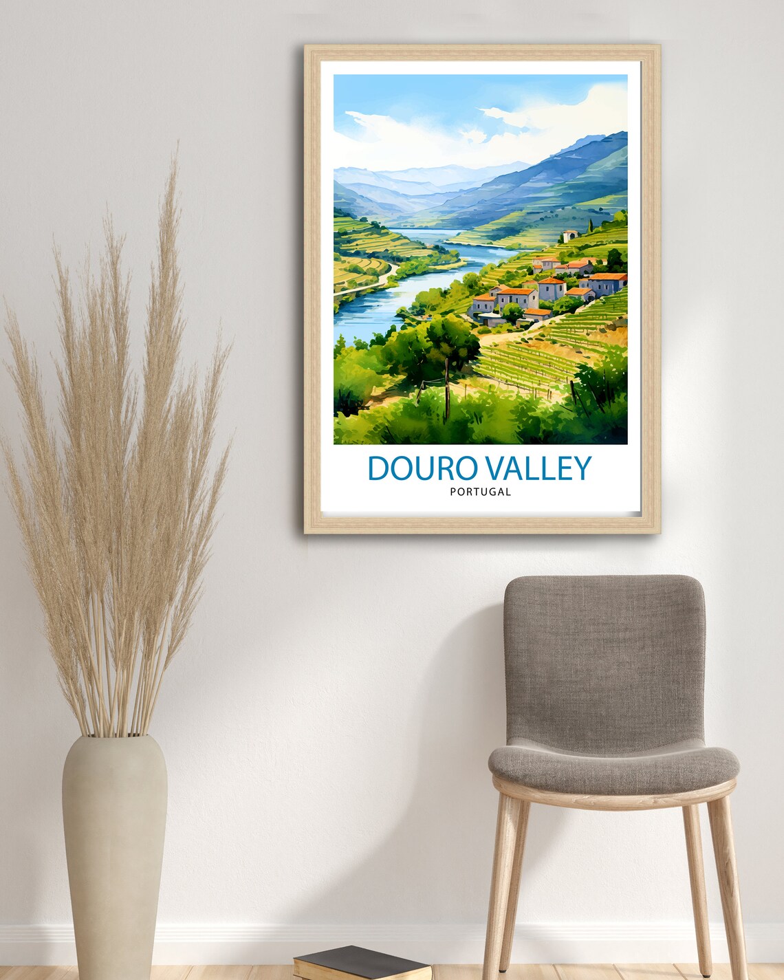 Douro Valley Portugal River Vineyard Terraces Landscape Poster - Image 3
