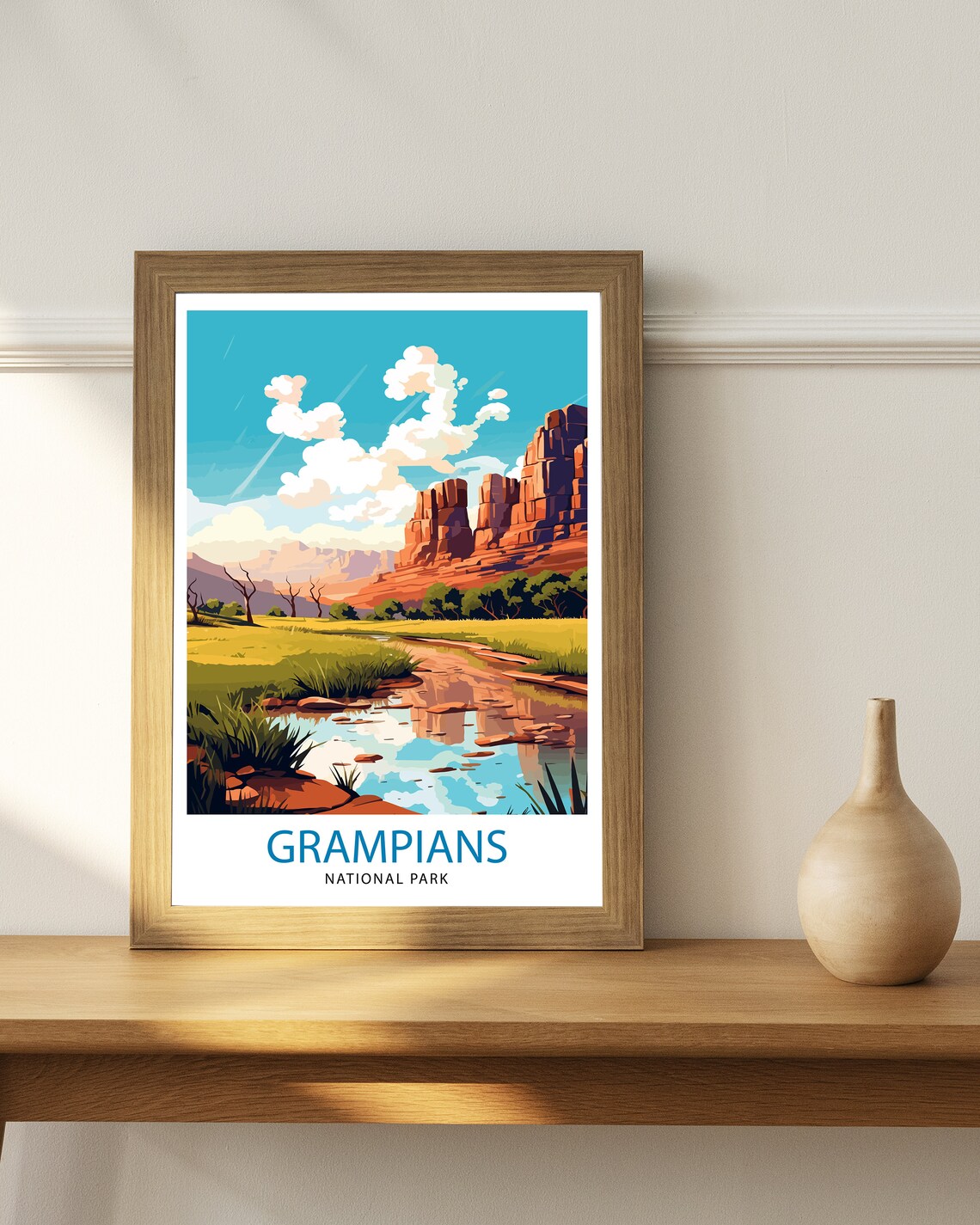 Grampians National Park Australia Red Rock Desert Stream Poster - Image 2