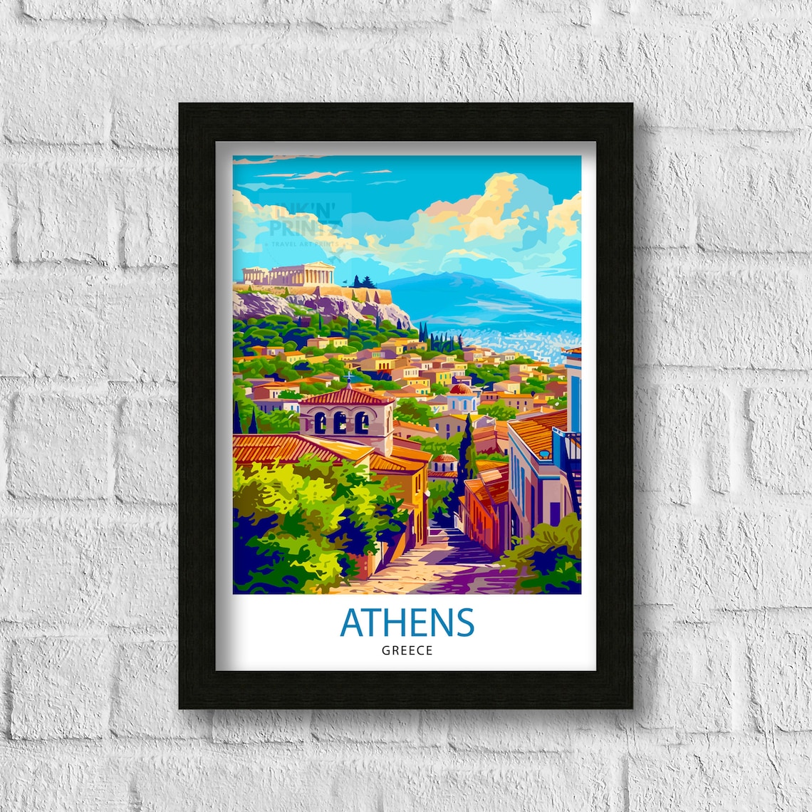 Athens Greece Travel Poster, Greece Wall Decor - Image 3