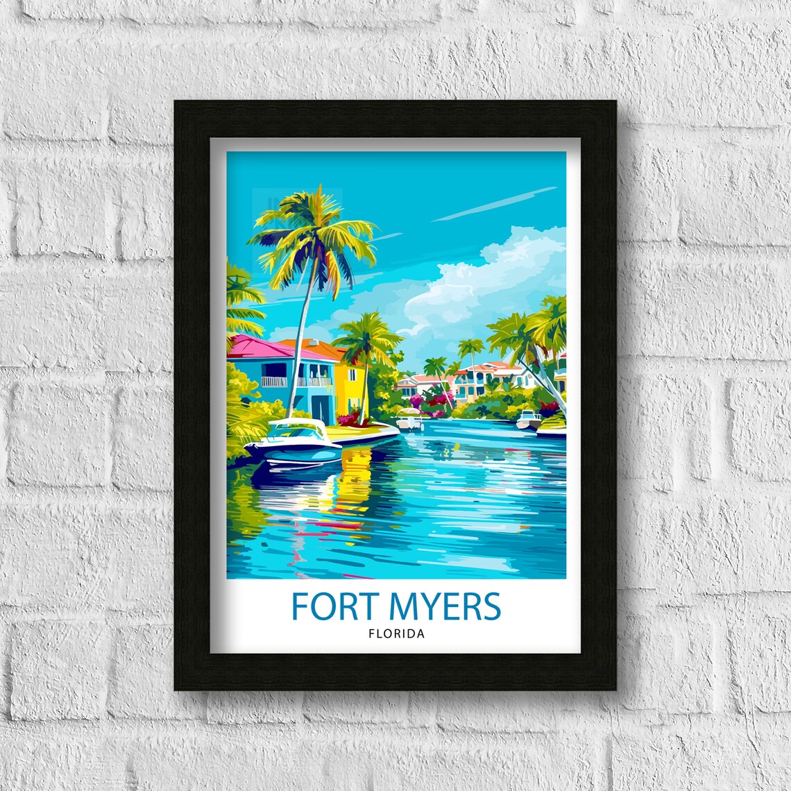 Fort Myers Beach Florida Travel Poster, Beach Art Print - Image 3