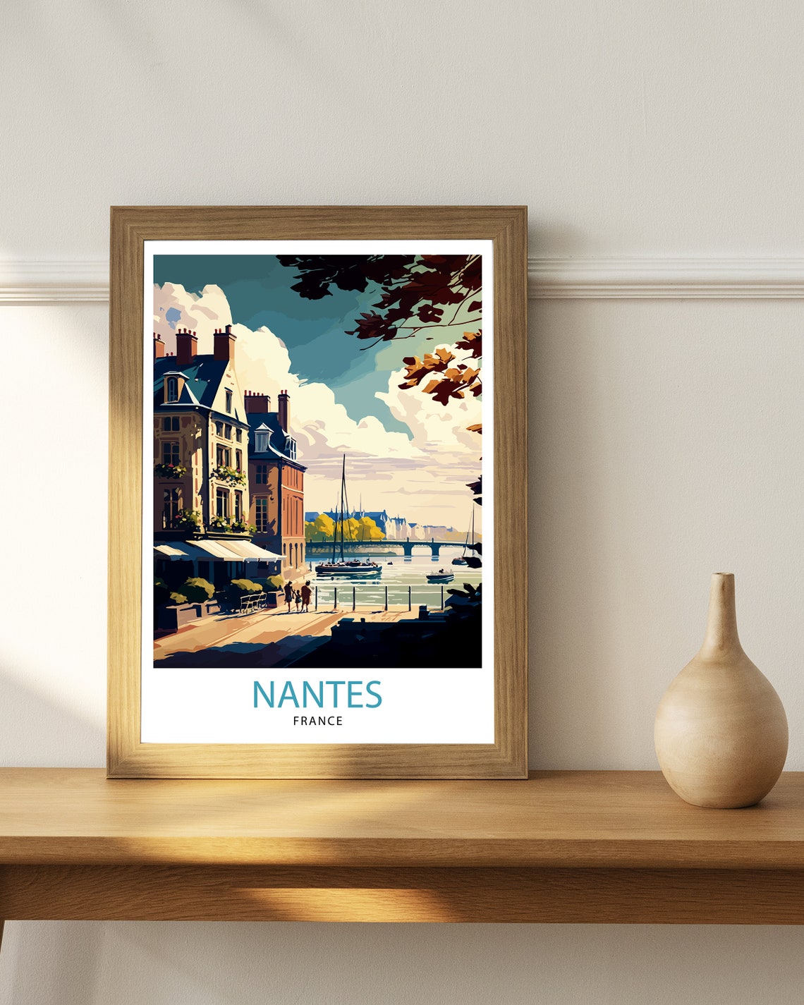 Nantes France Travel Print Nantes Wall Decor Nantes Illustration Nantes Travel Poster Gift For Nantes France Home Decor - Image 3