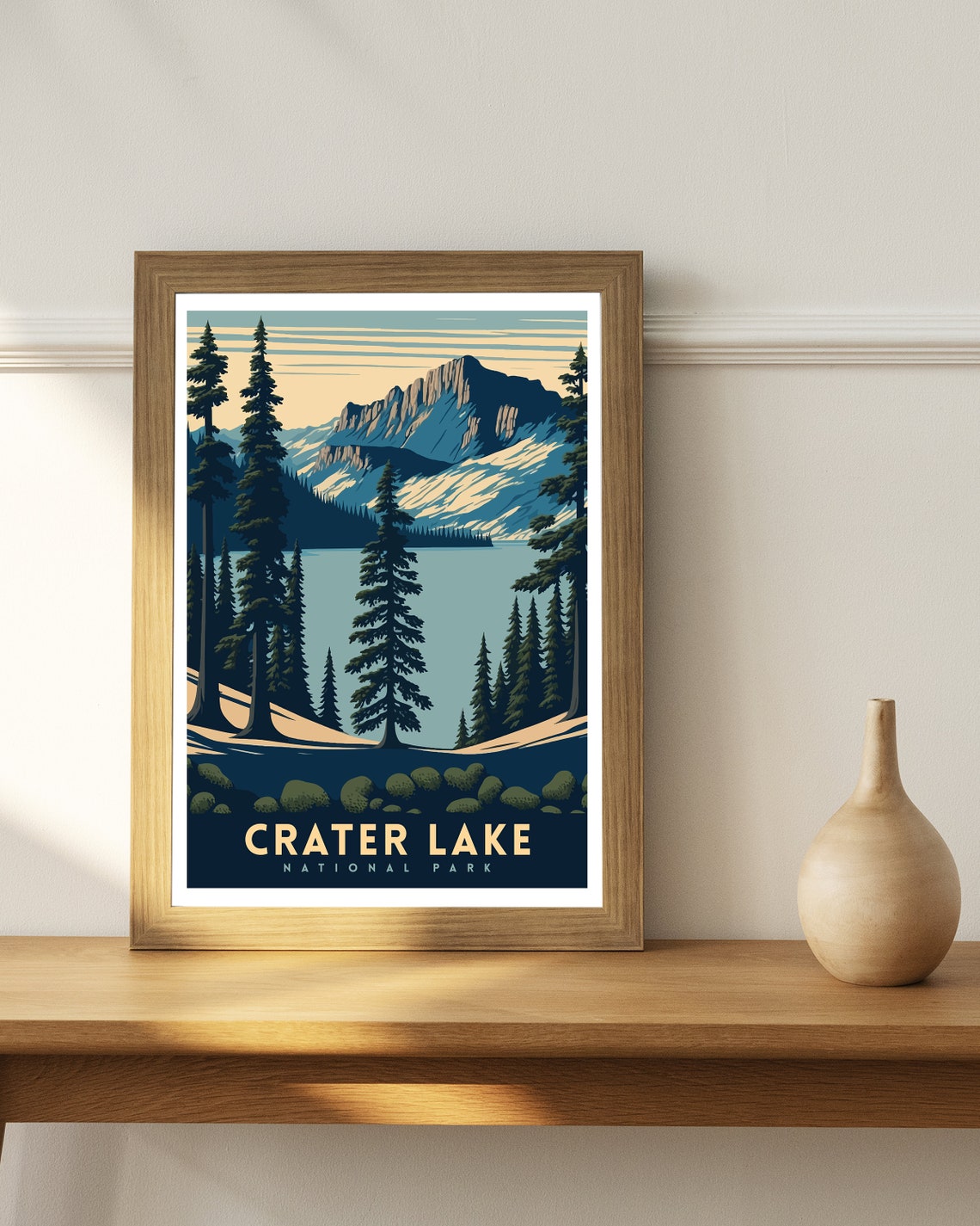 Crater Lake Travel Print Travel Poster Crater Lake Poster Crater Lake Print National Park Poster National Park Print - Image 2