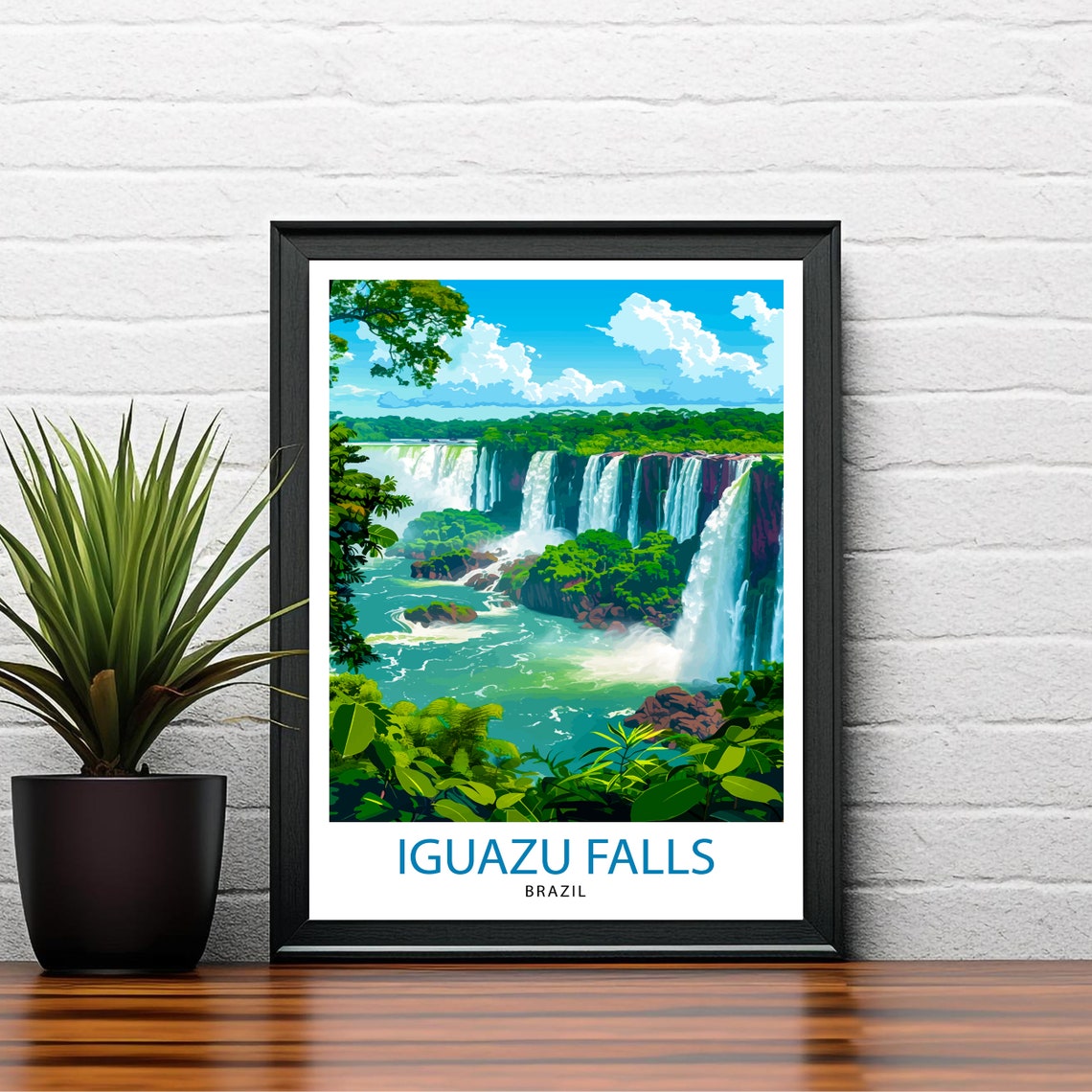 Iguazu Falls Argentina Travel Print Iguazu Wall Decor Iguazu Poster Argentina Travel Prints Iguazu Art Print Iguazu Illustration Iguazu Wall - Image 2
