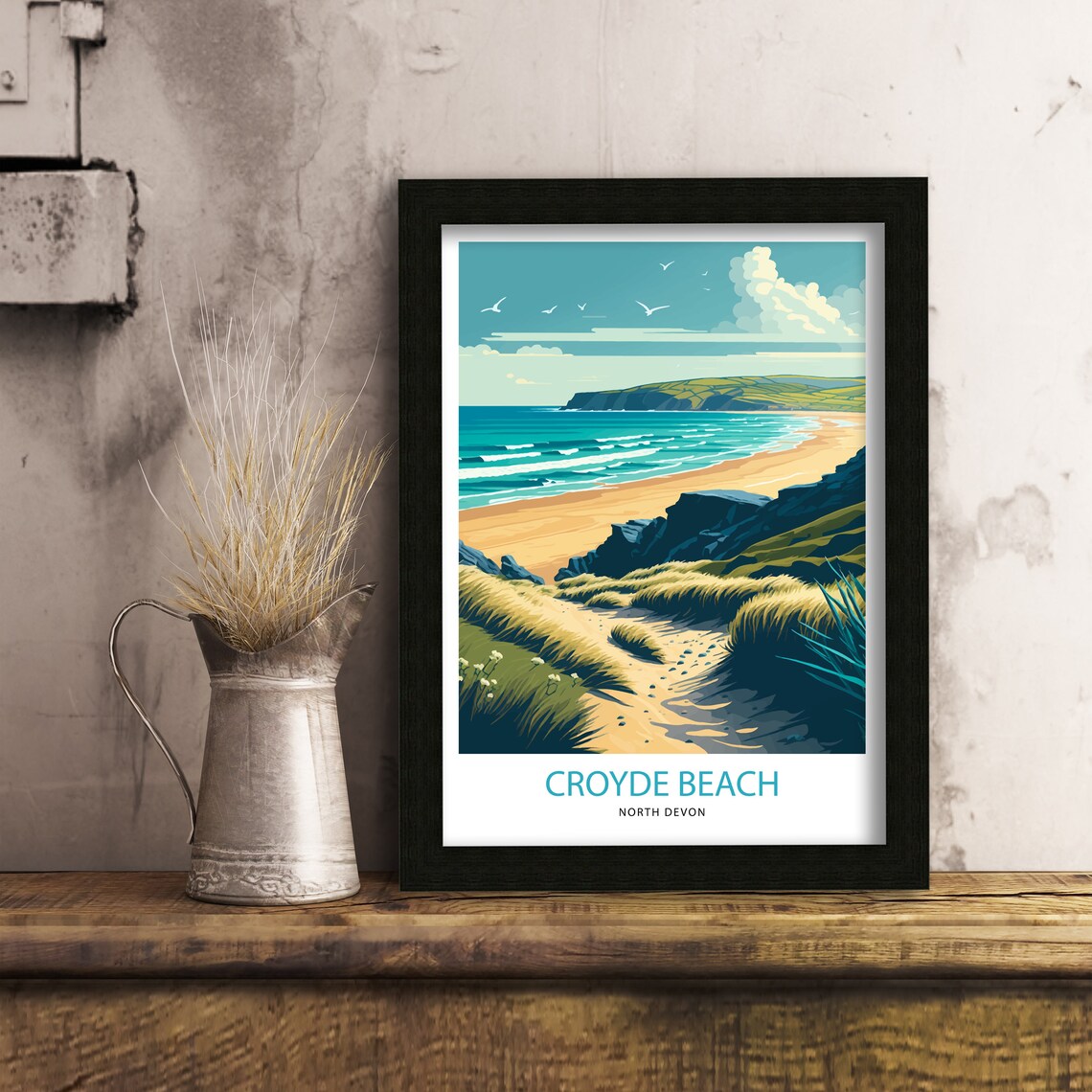 Croyde Bay Travel Poster, North Devon Travel Print - Image 2