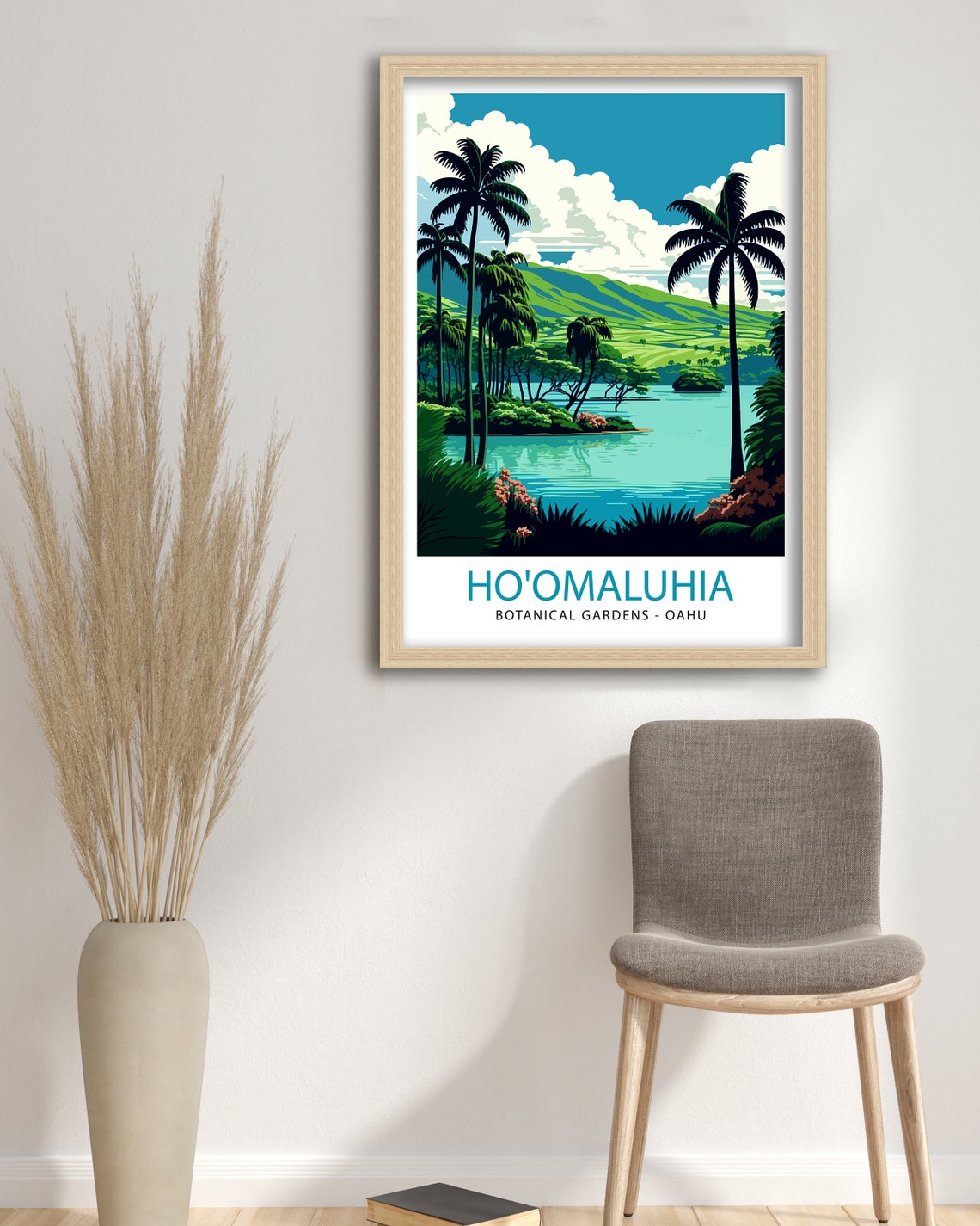 Ho'omaluhia Oahu Botanical Gardens Palm Lagoon Tropical Poster - Image 3