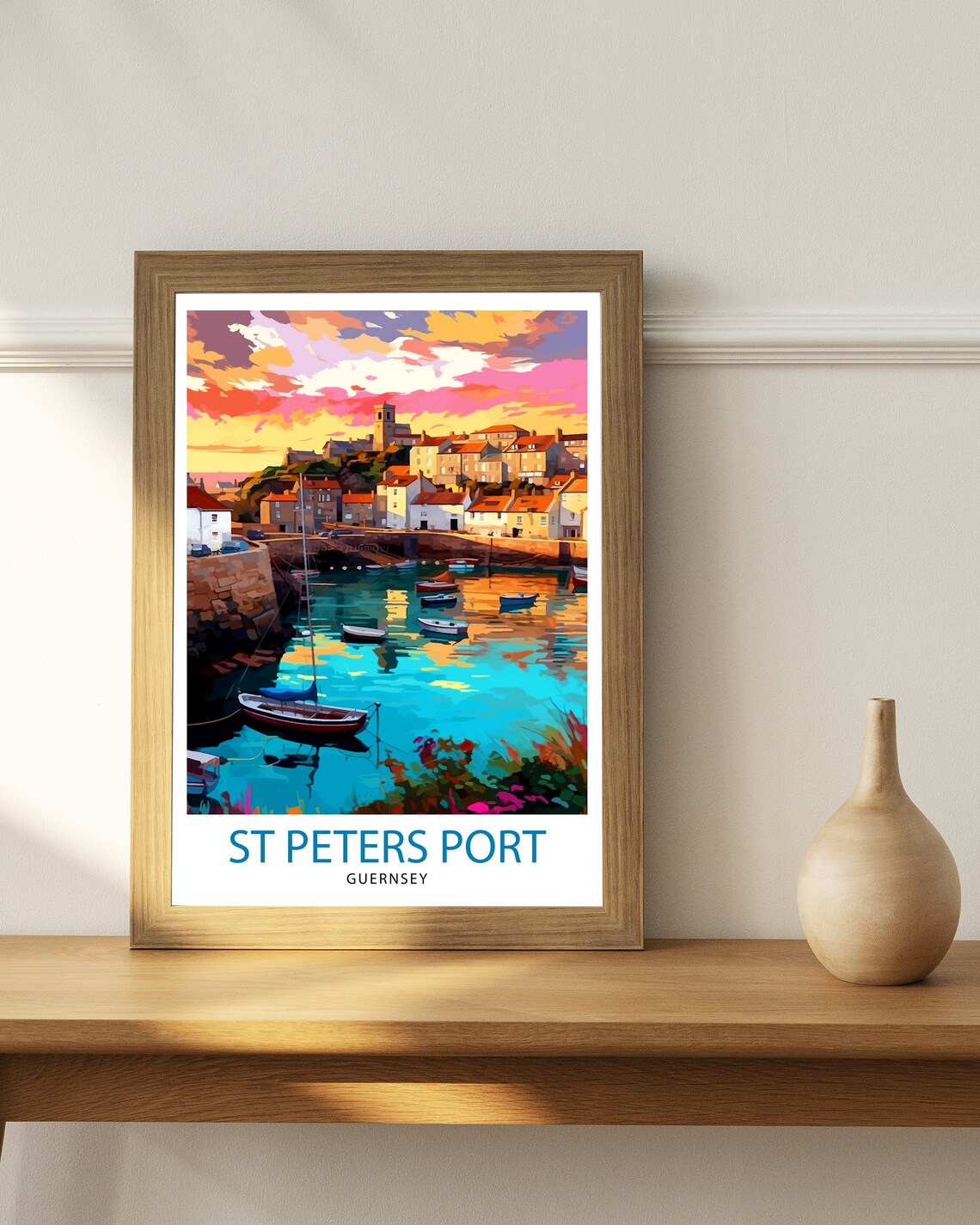 St Peter Port Guernsey Travel Poster, Channel Islands - Image 2