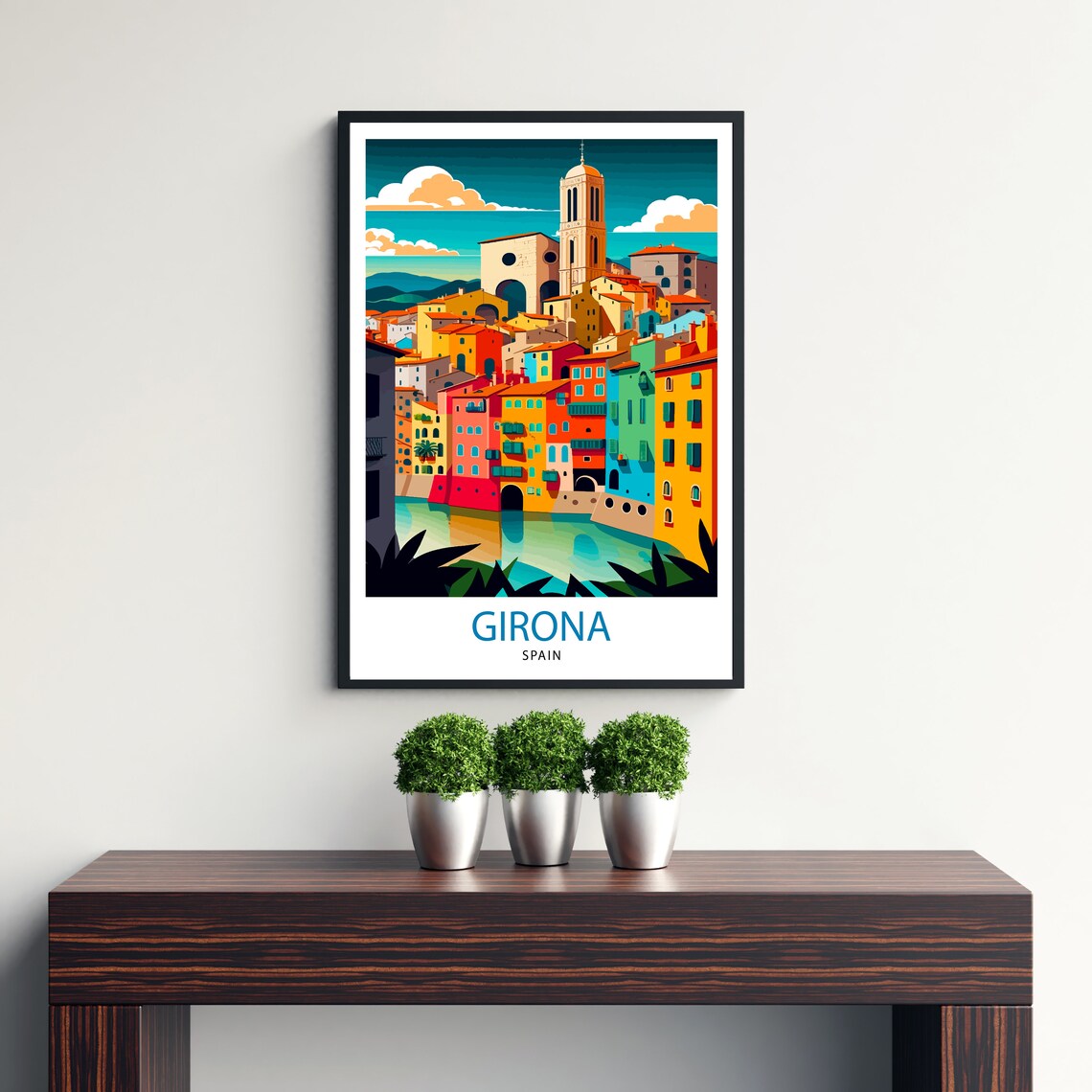 Girona Spain Travel Poster, Europe Wall Decor - Image 2