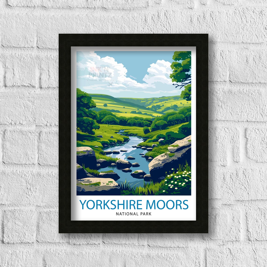 Yorkshire Moors Travel Poster, English Countryside - Image 3