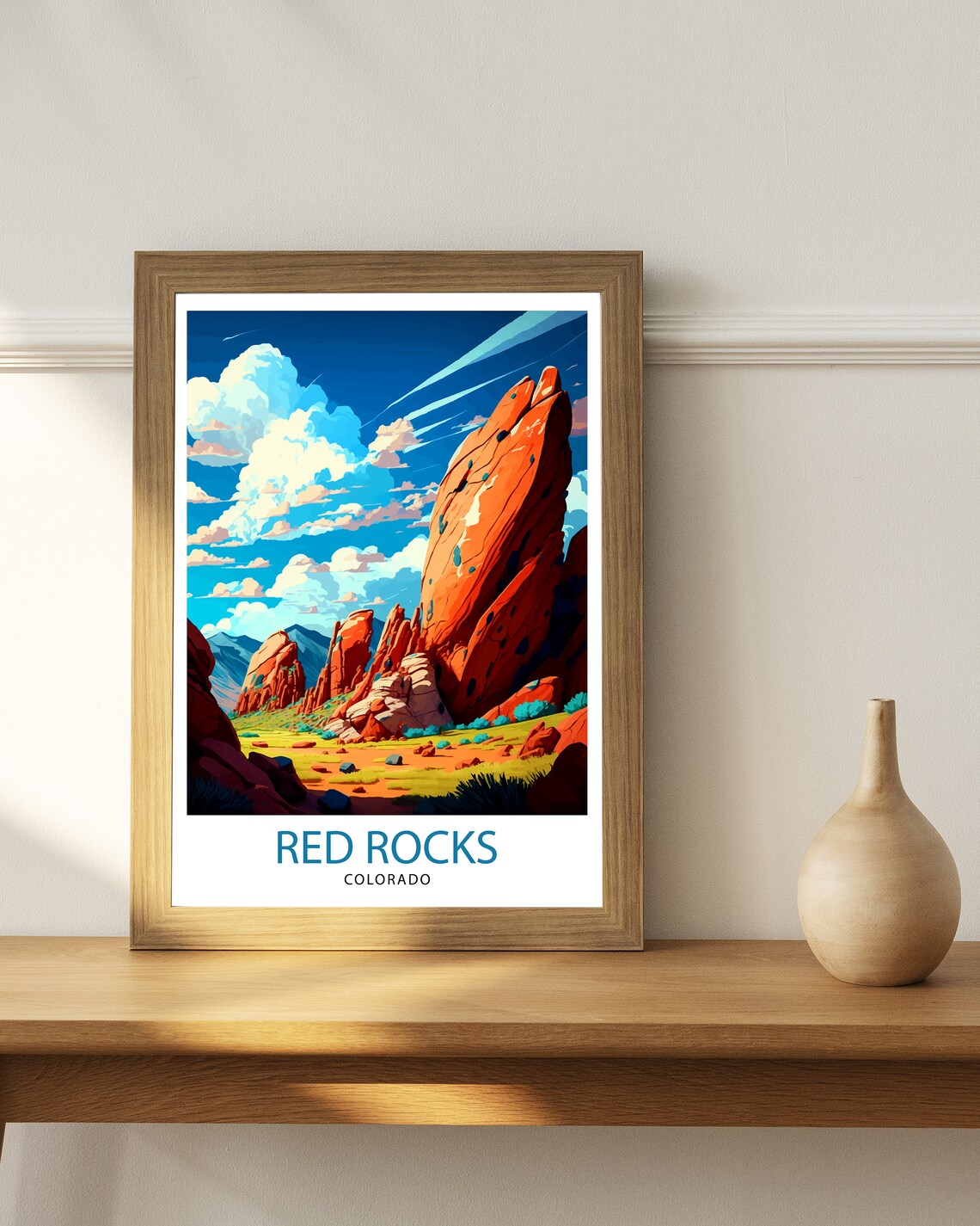 Red Rocks Colorado Travel Poster, Colorado Decor - Image 2