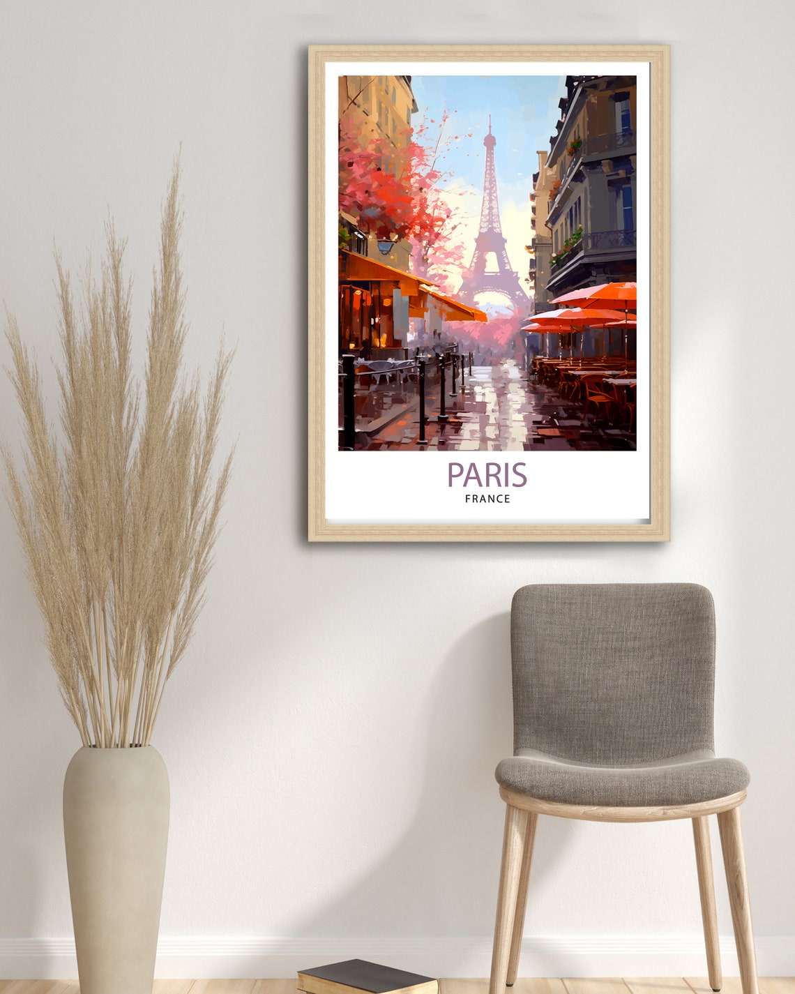 Paris France Travel Print Paris Wall Art Eiffel Tower Art France Travel Poster Paris Home Decor French Illustration Parisian Art Print - Image 3