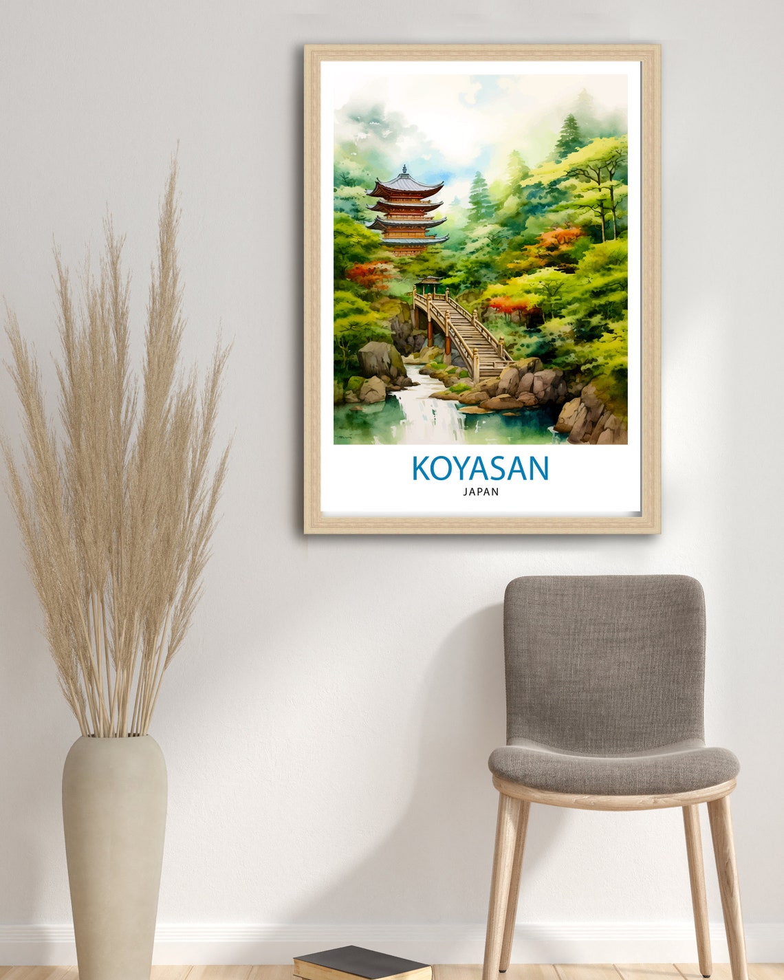 Koyasan Japan Travel Print Koyasan Wall Decor Koyasan Poster Japan Travel Prints Koyasan Art Print Koyasan Illustration Koyasan Wall Art - Image 3