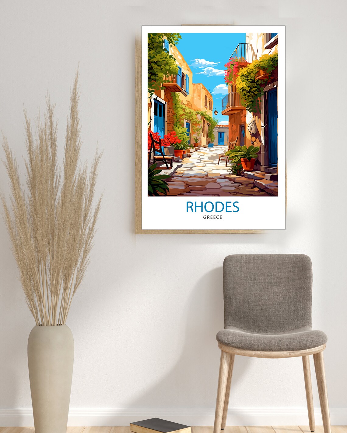 Rhodes Greece Travel Poster, Greek Island Art Print - Image 3