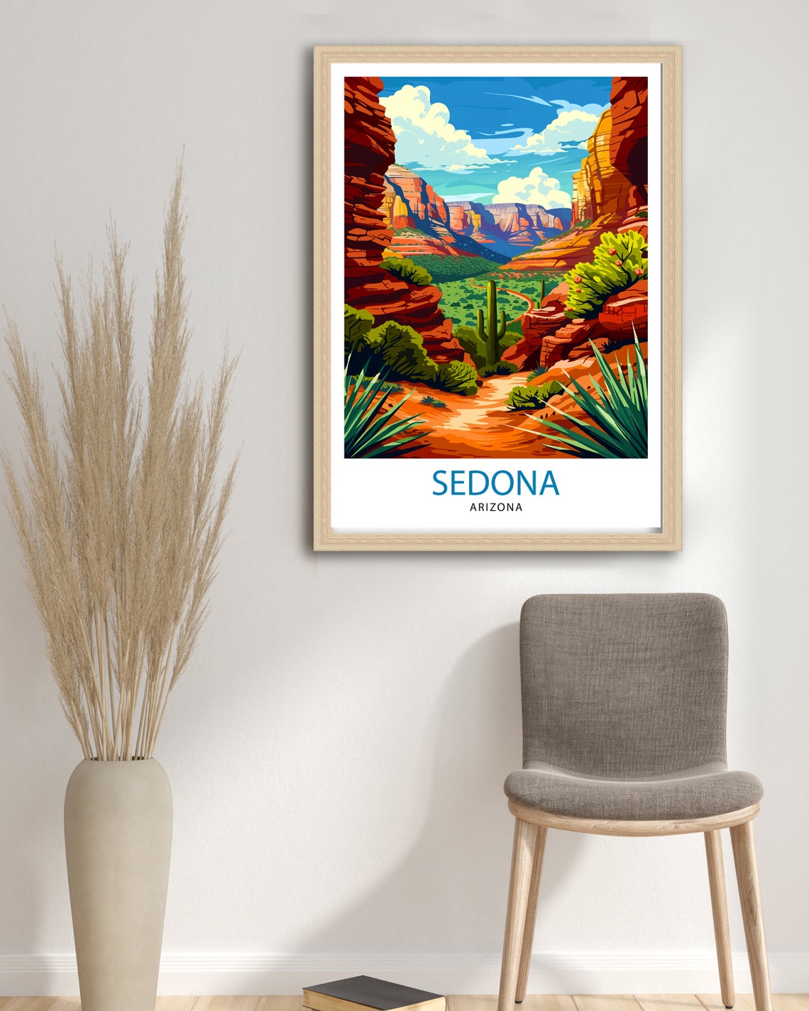 Sedona Arizona Travel Print Sedona Wall Decor Sedona Home Living Decor Sedona Arizona Illustration Travel Poster Gift For Sedona Arizona - Image 2
