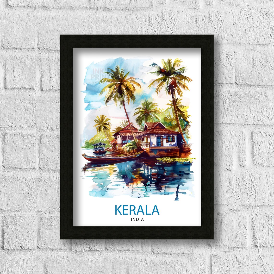 Kerala India Travel Poster, Home Decor Wall Print - Image 3