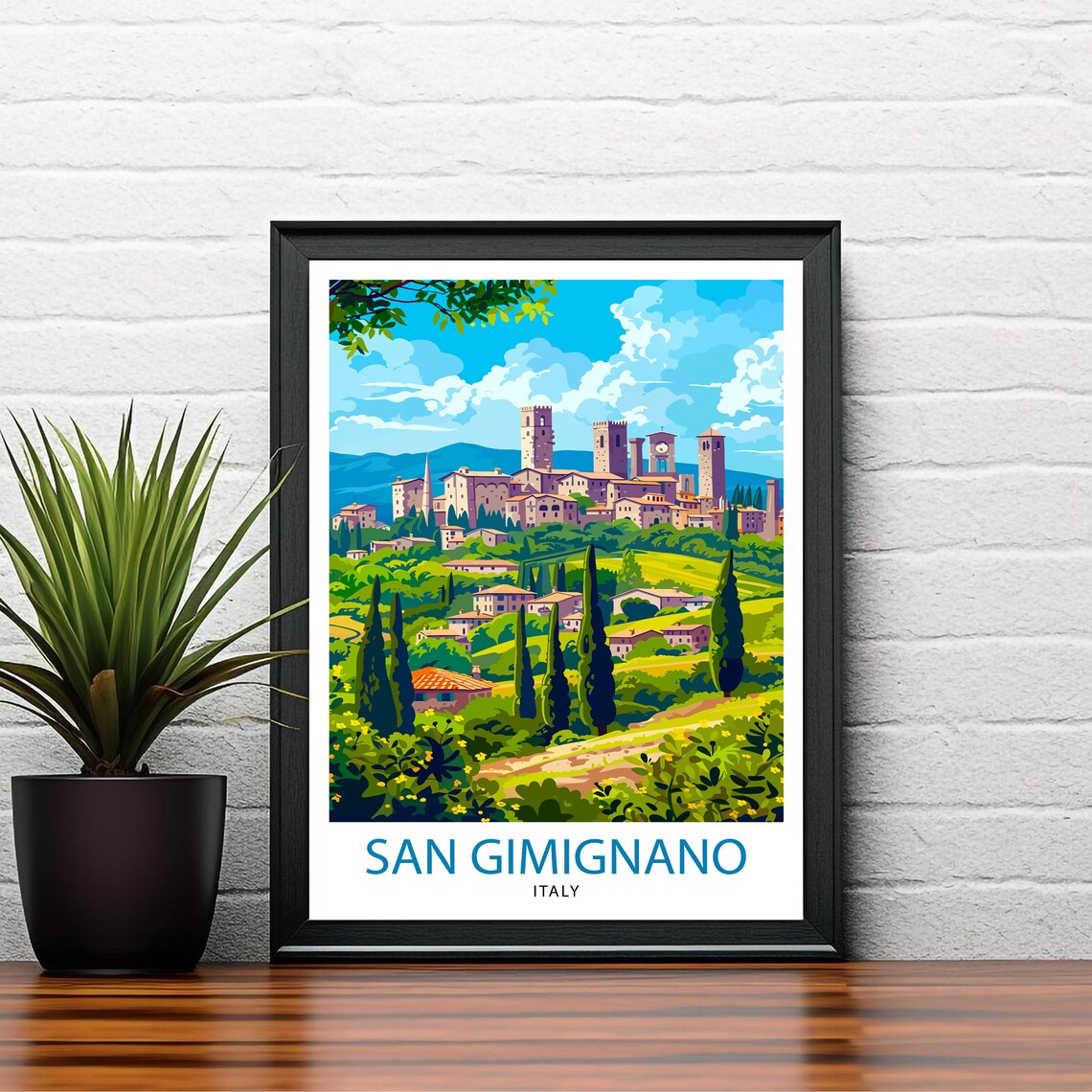 San Gimignano Italy Travel Poster, Wall Decor - Image 2