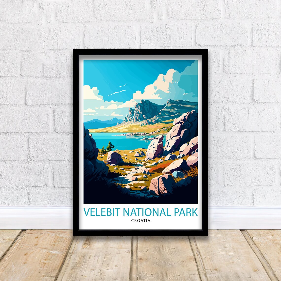 Velebit National Park Croatia Mountain Lake Peaks Travel Poster - Image 2