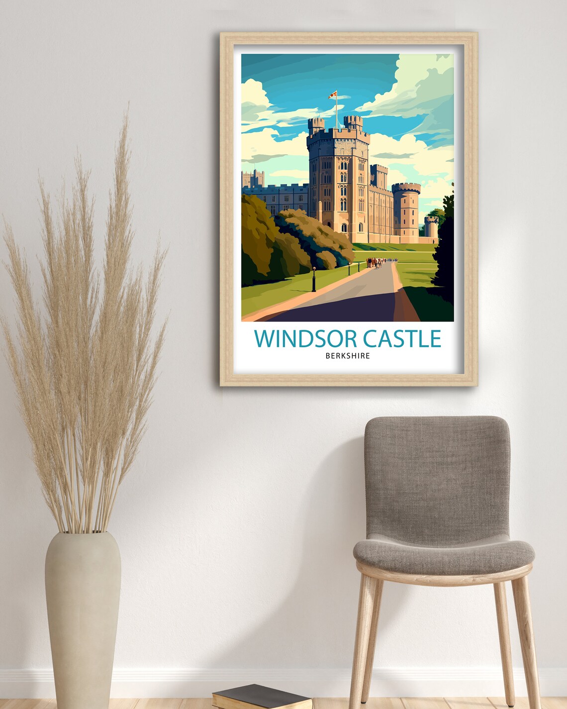 Windsor Castle Berkshire Royal Residence Sunny Travel Art Print - Image 3