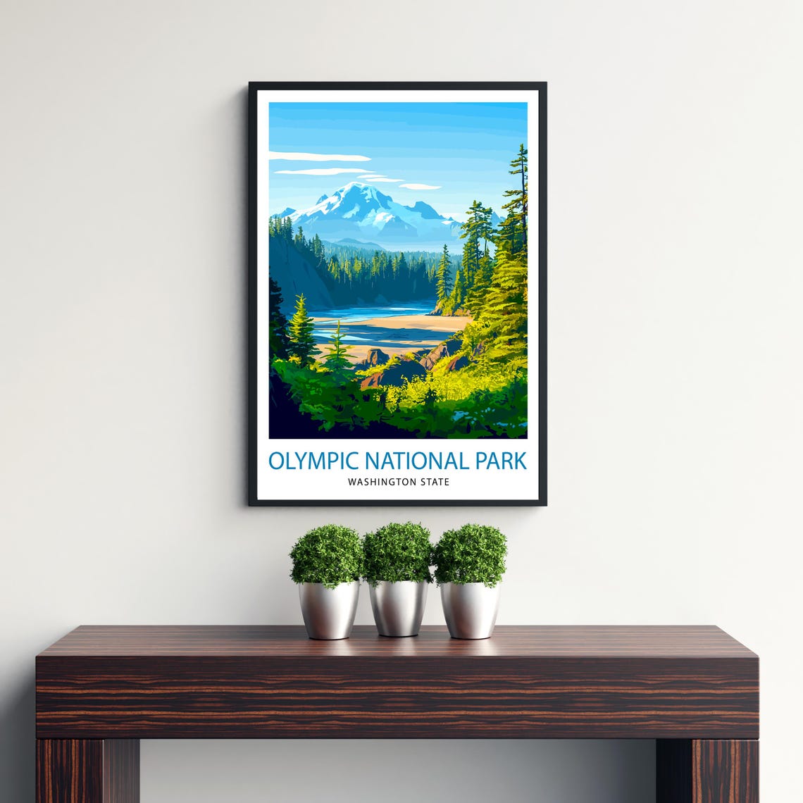 Olympic National Park Washington Mountain Forest Coast Travel Poster - Image 2