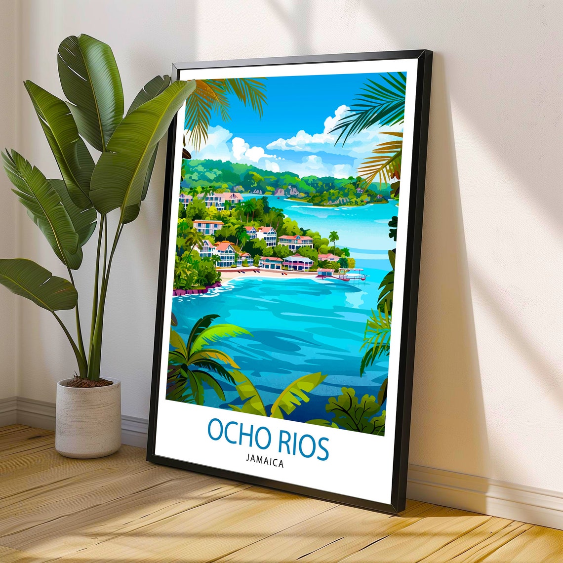 Ocho Rios Jamaica Coastal Town Turquoise Bay Tropical Poster - Image 2