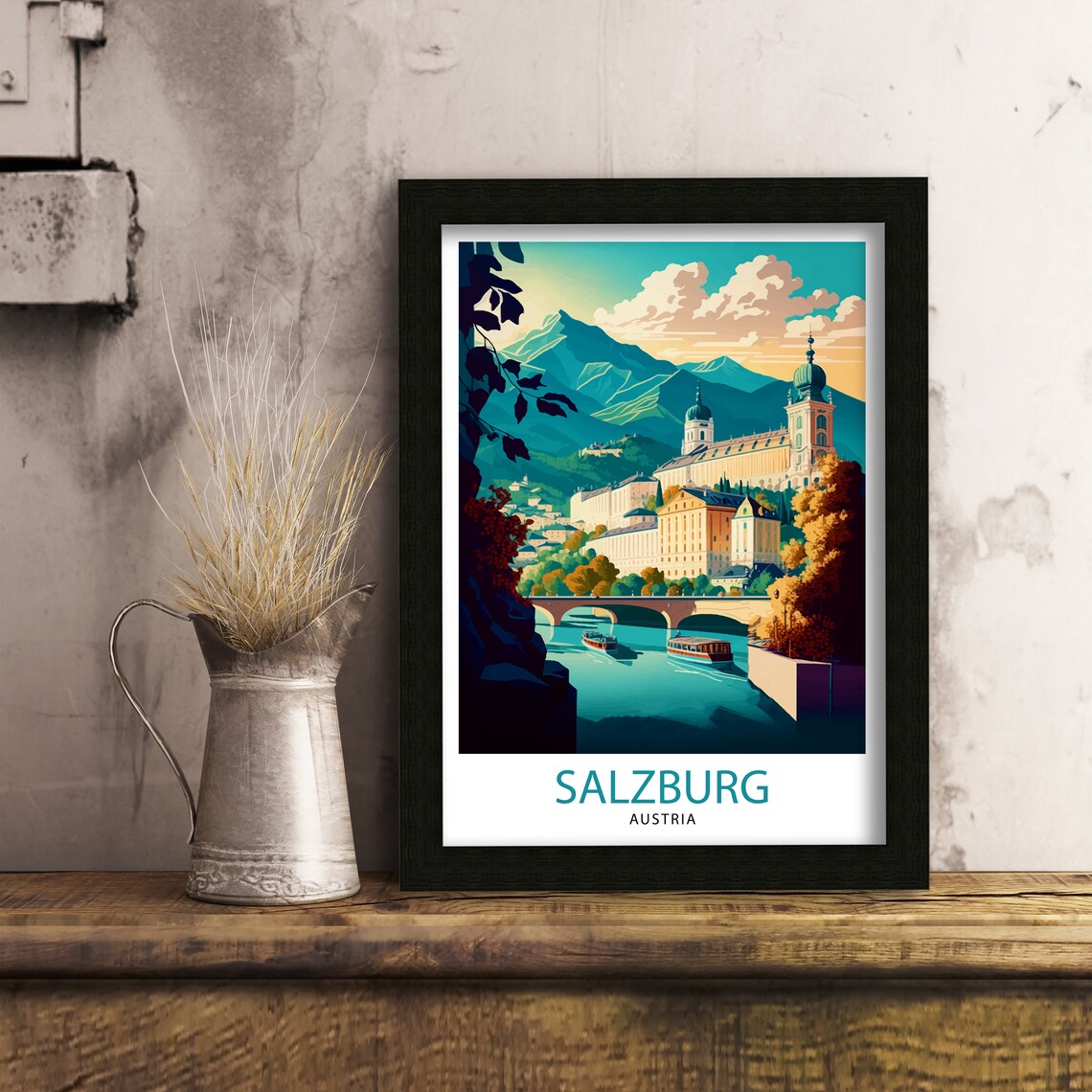 Salzburg Austria Travel Poster, Europe Wall Decor - Image 3