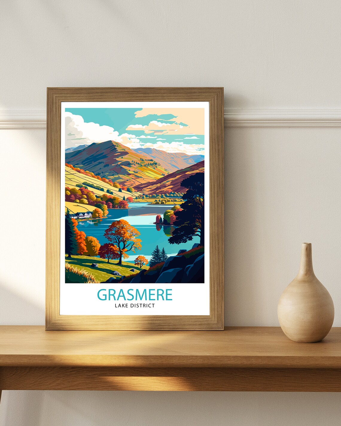 Grasmere Lake District Travel Poster, Home Decor - Image 3