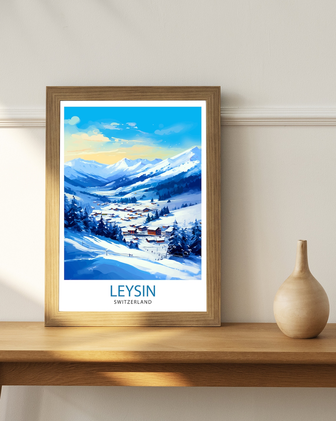 Leysin Switzerland Travel Poster, Wall Decor - Image 3