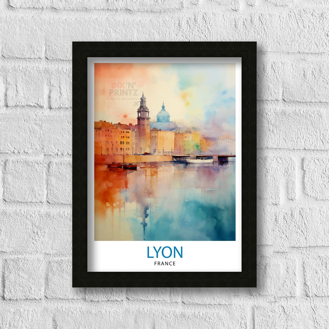 Lyon France Travel Print Lyon Wall Decor Lyon Poster France Travel Prints Lyon Art Print Lyon Illustration Lyon Wall Art France Print - Image 3