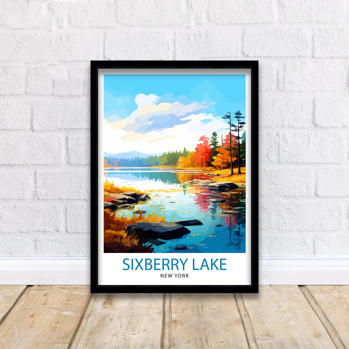 Sixberry Lake France Travel Print France Wall Decor Sixberry Lake Poster French Lake Travel Prints France Art Print Sixberry - Image 2